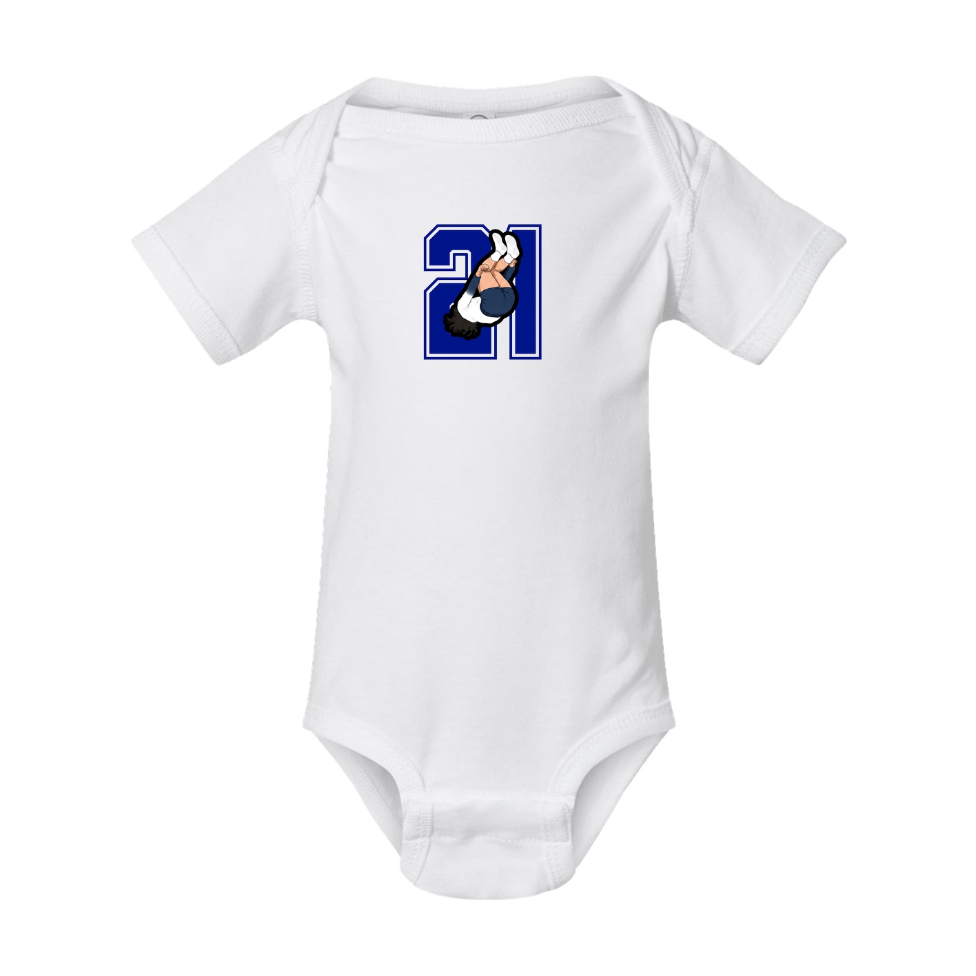 Baby Onesie — Number in White