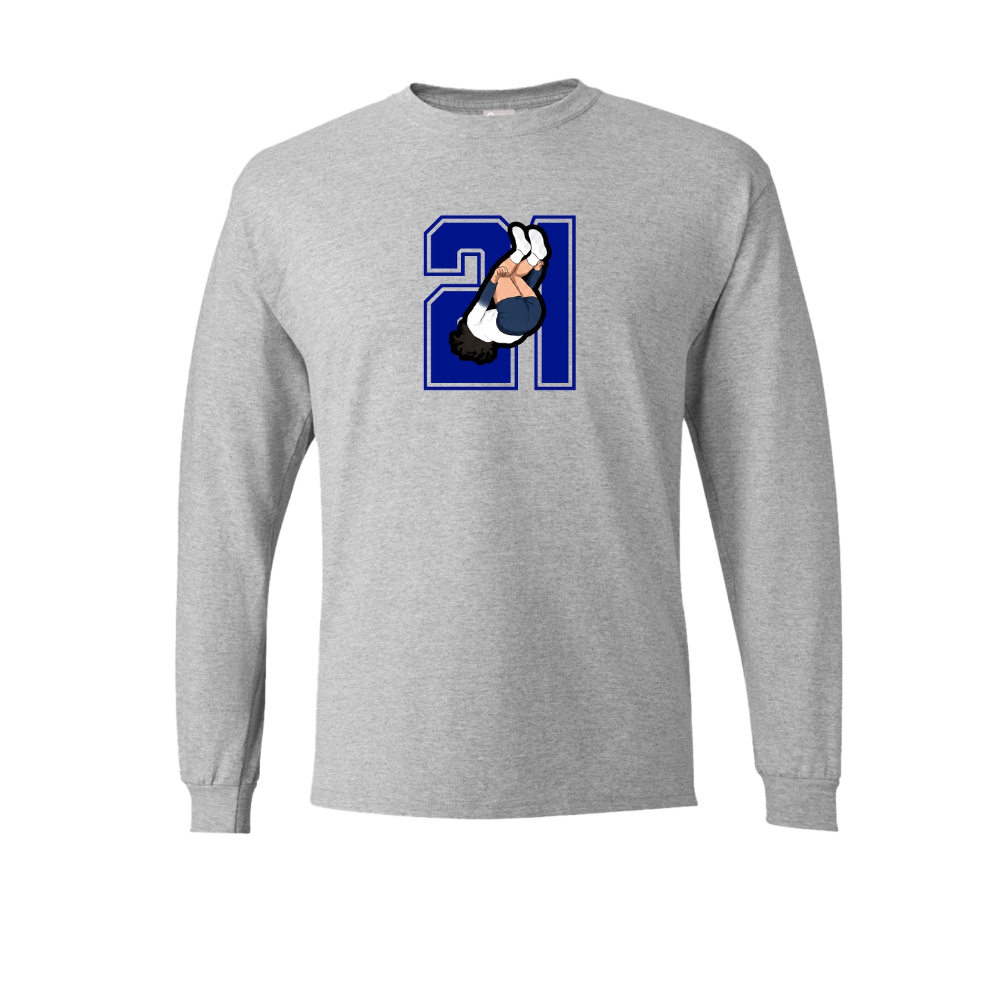 Long Sleeve Tee — Number in Grey