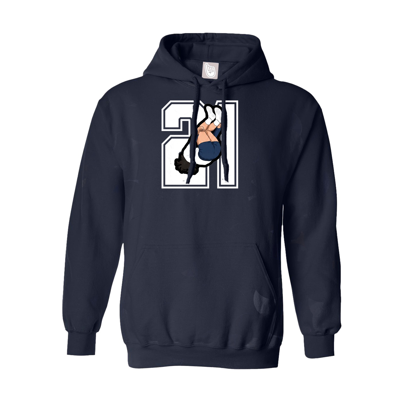 Youth Hoodie — Number in Navy