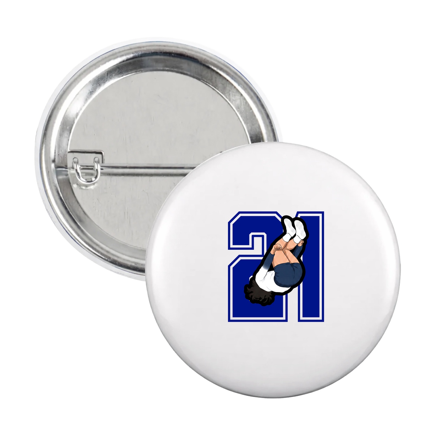 Game Day Button — Number in White
