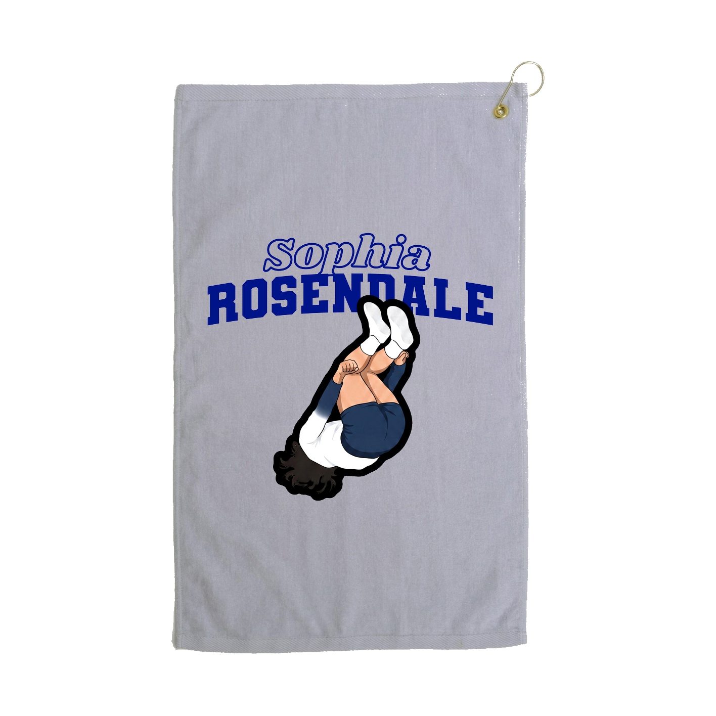 Golf Towel — Name Arch in Grey