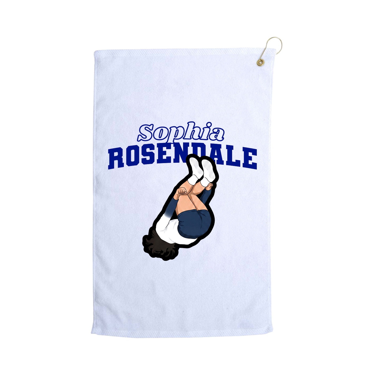 Golf Towel — Name Arch in White