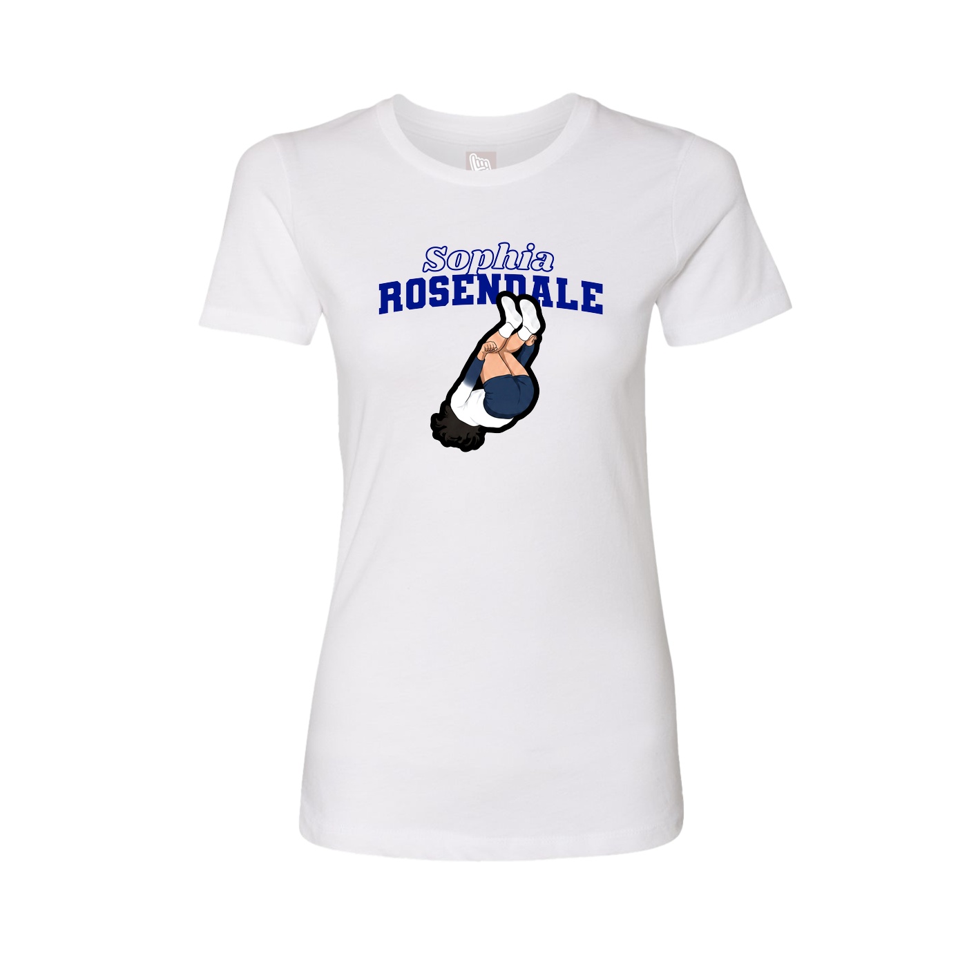 Womens Tee — Name Arch in White