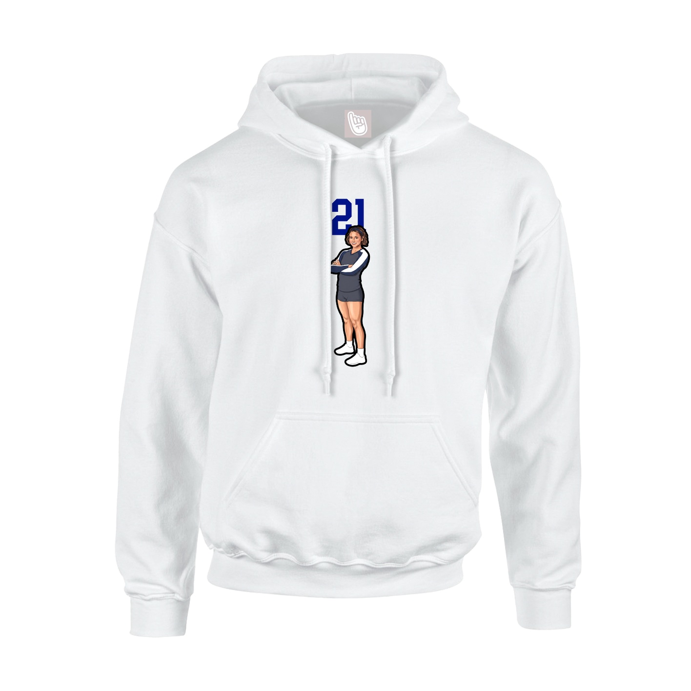 Youth Hoodie — Number Top in White
