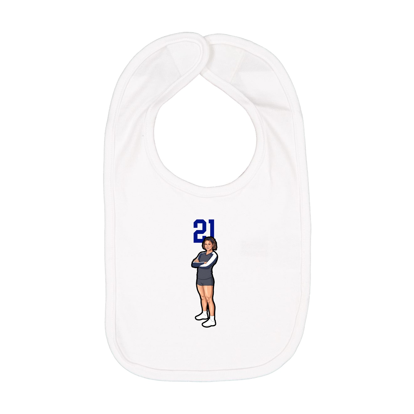Infant Bib — Number Top in White