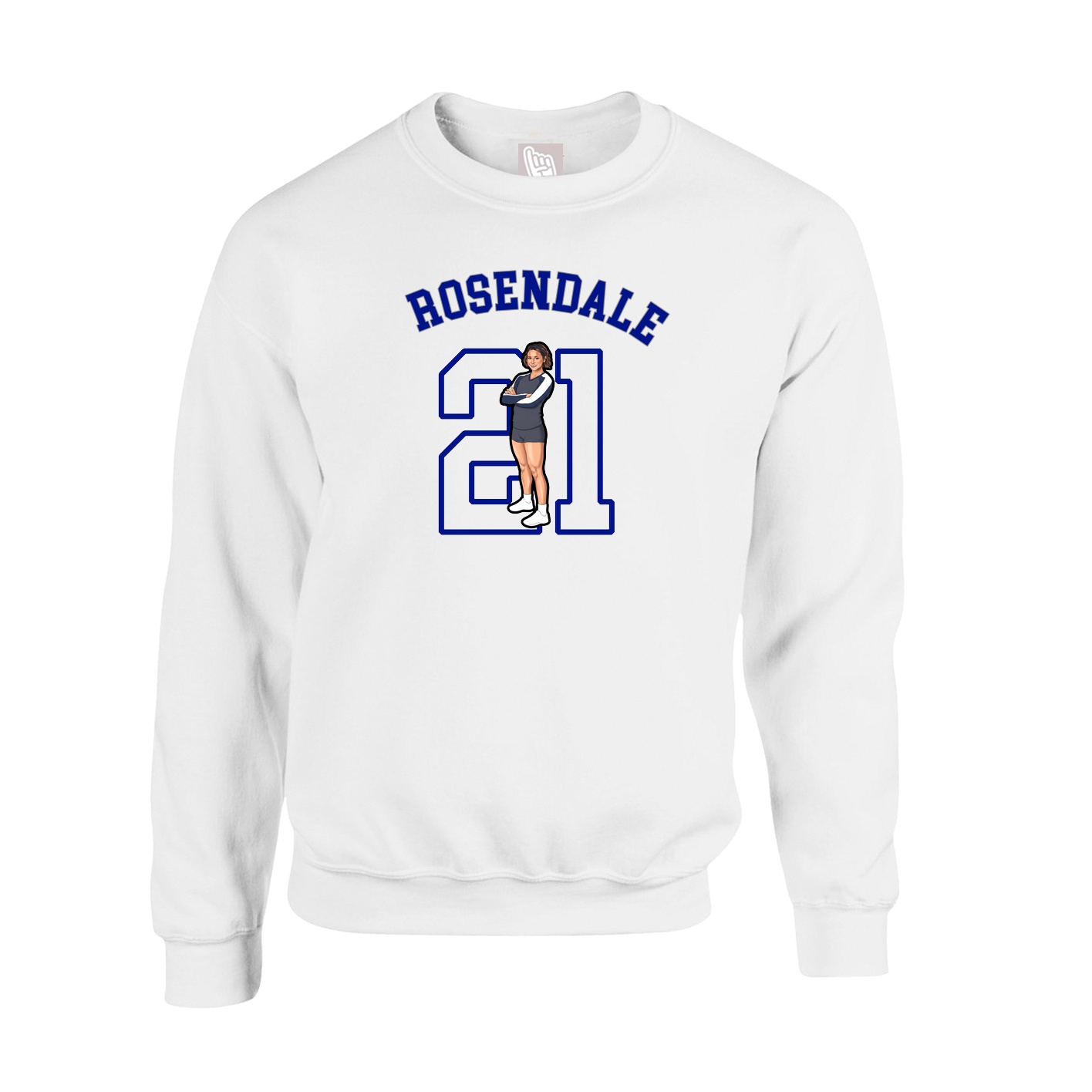 Fleece Crew — Shirsey Arch in White