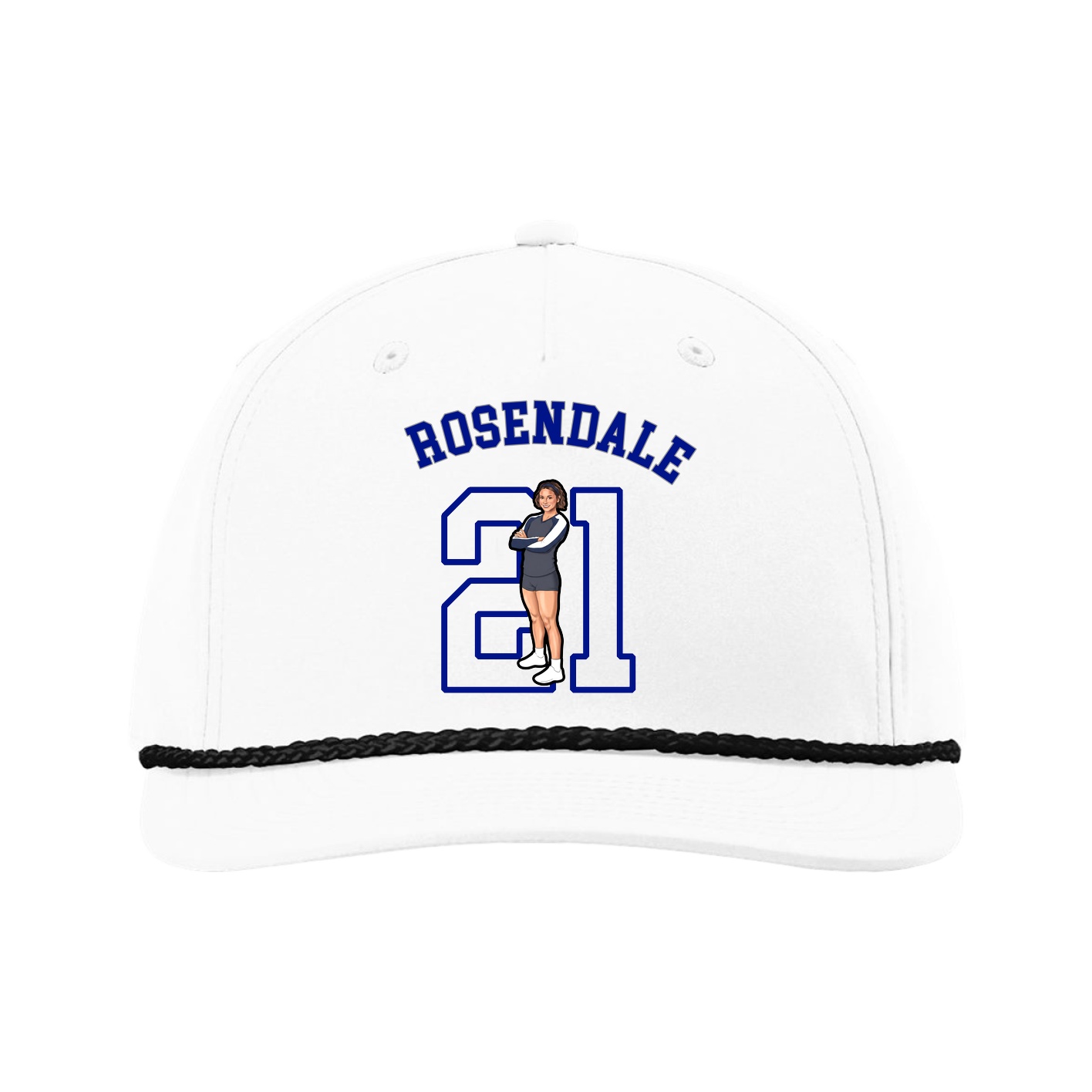Five-Panel Classic Rope Cap — Shirsey Arch in White