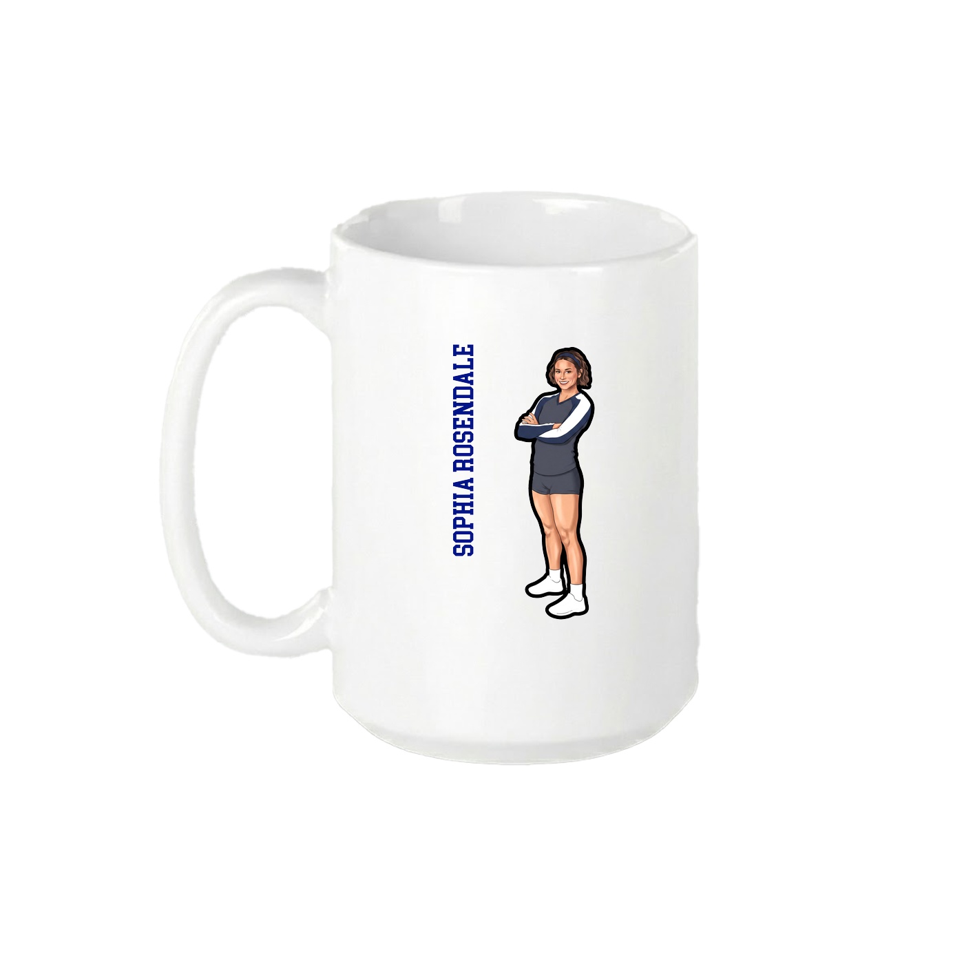 15oz Coffee Mug — Name Vertical in White