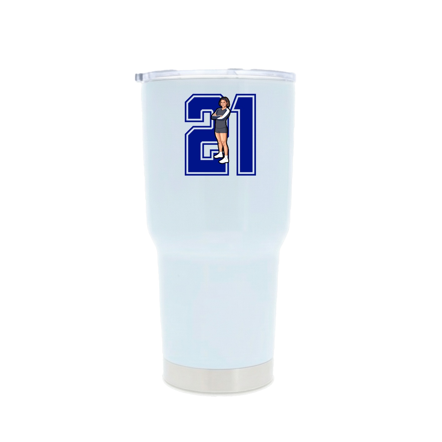 30oz Stainless Steel Tumbler — Number in White