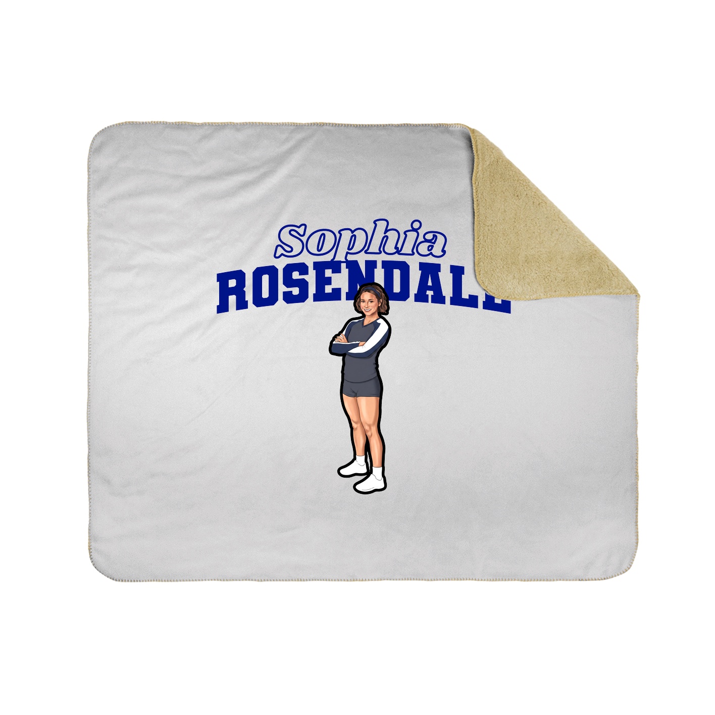 Throw Blanket — Name Arch in White