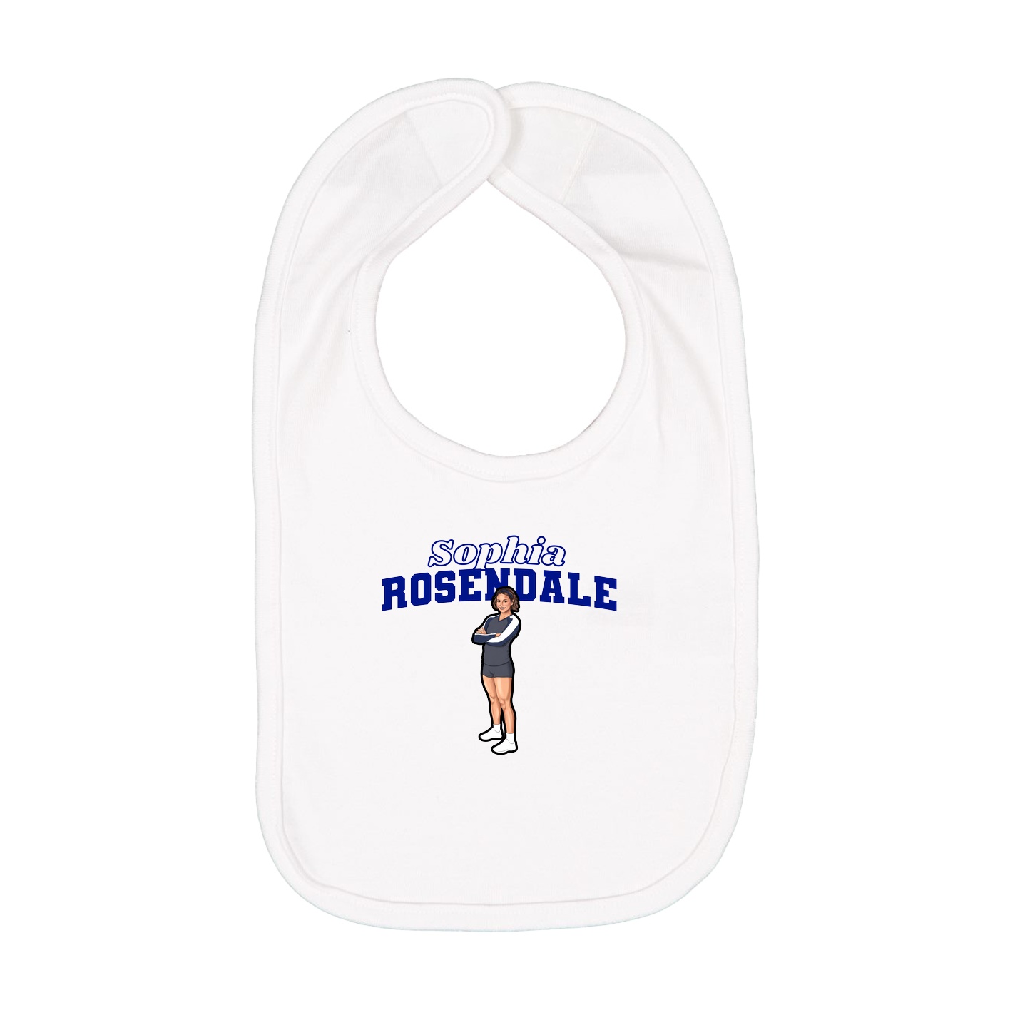 Infant Bib — Name Arch in White