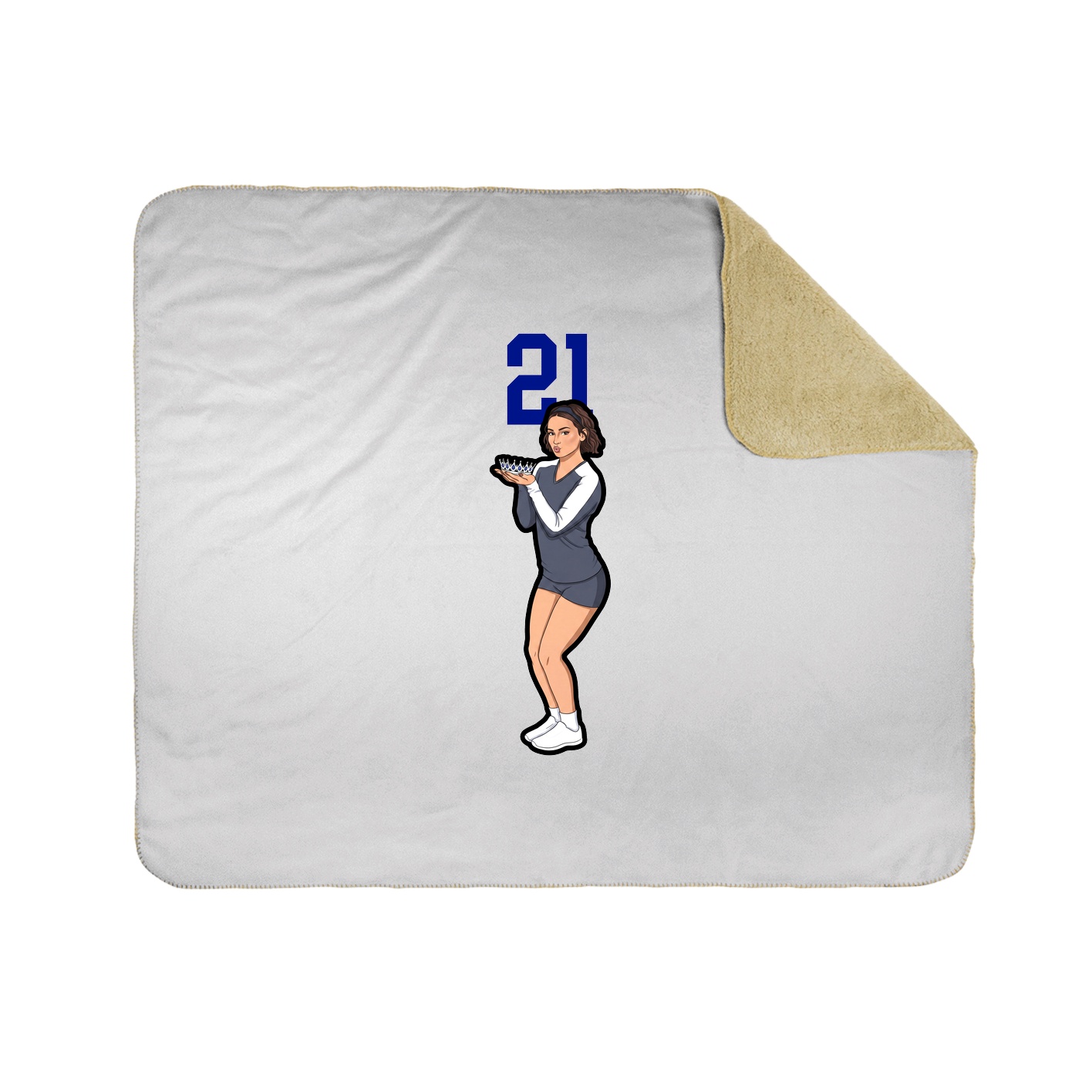 Throw Blanket — Number Top in White