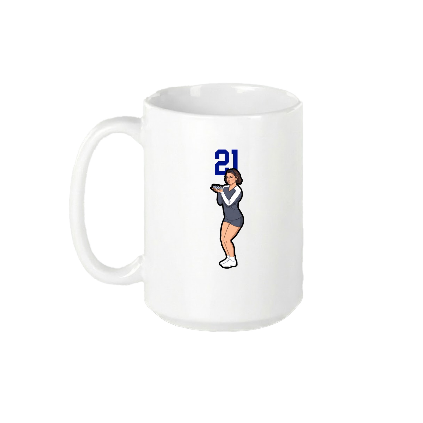 15oz Coffee Mug — Number Top in White