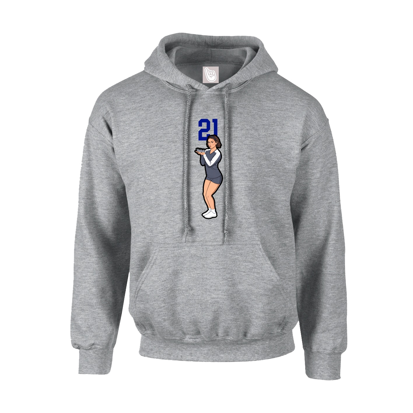 Youth Hoodie — Number Top in Grey