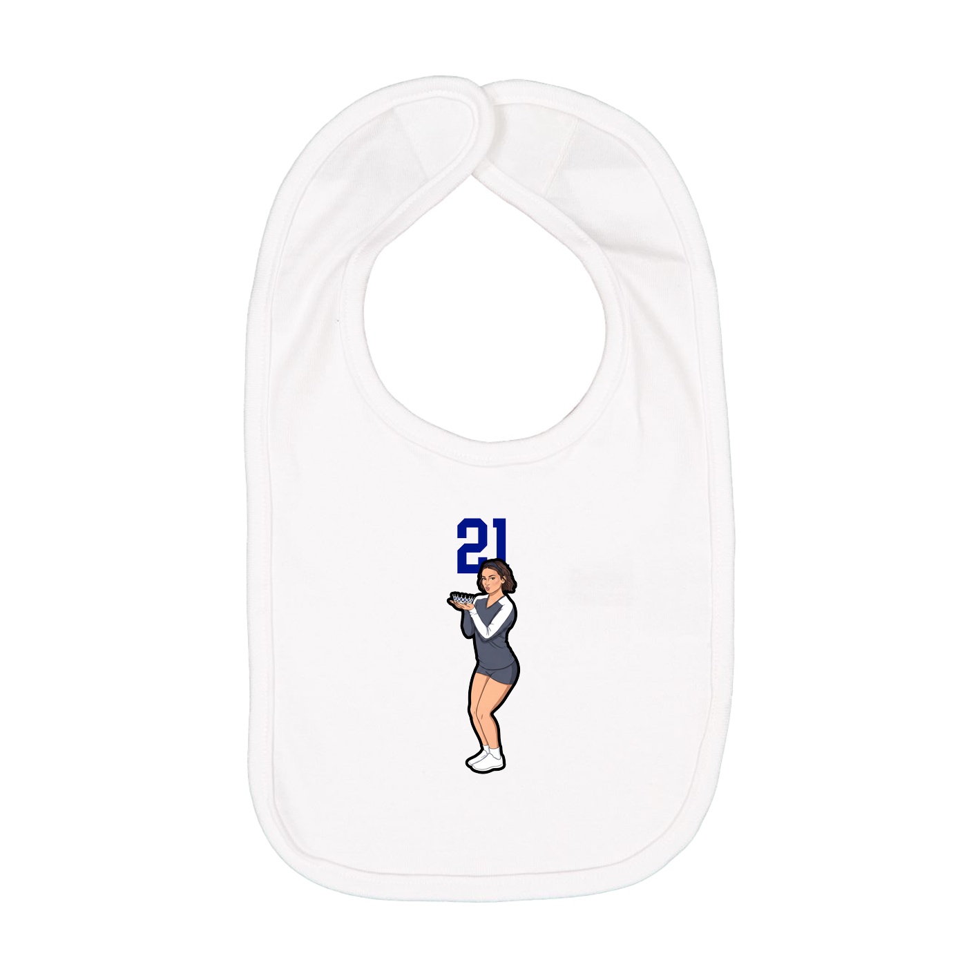 Infant Bib — Number Top in White