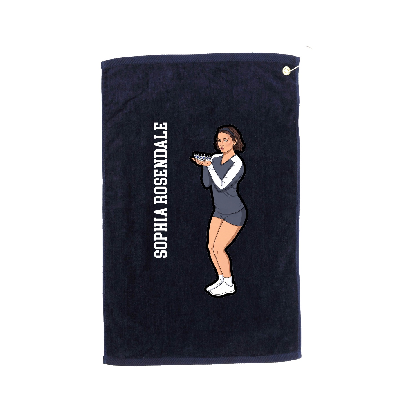 Golf Towel — Name Vertical in Navy