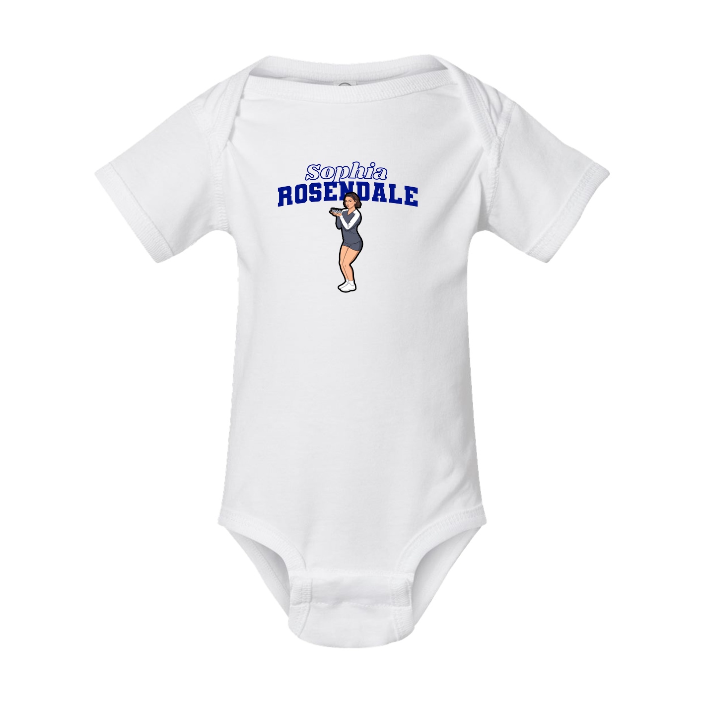 Baby Onesie — Name Arch in White