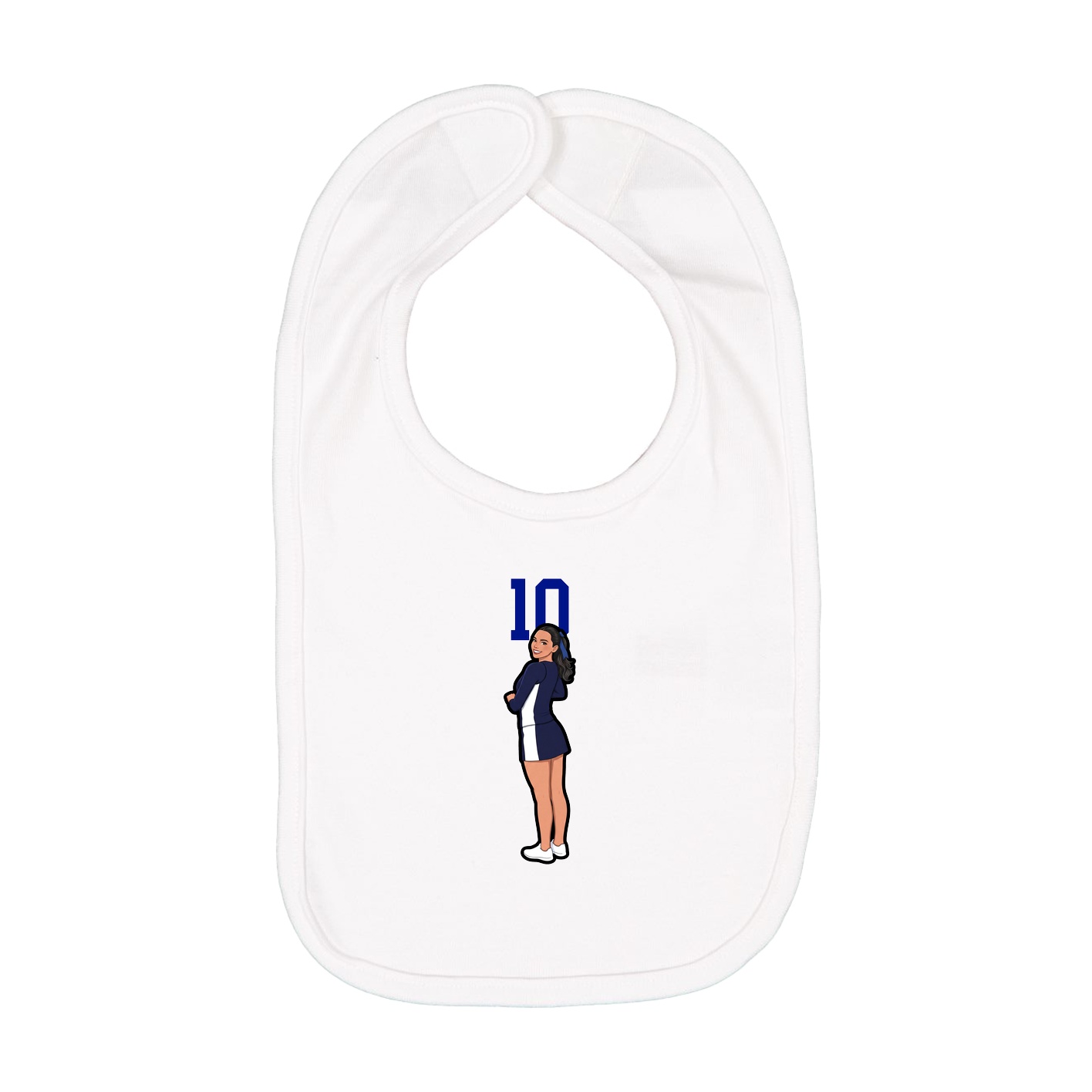 Infant Bib — Number Top in White