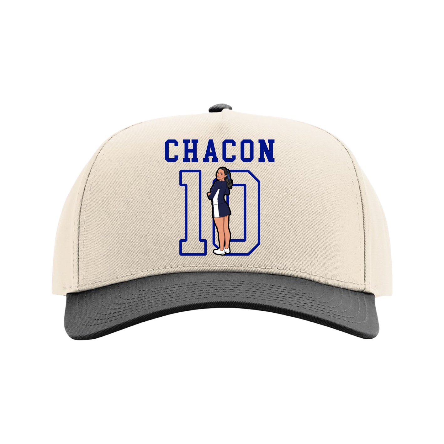 Full Fabric Five-Panel Champ Cap — Shirsey in Cream/Black