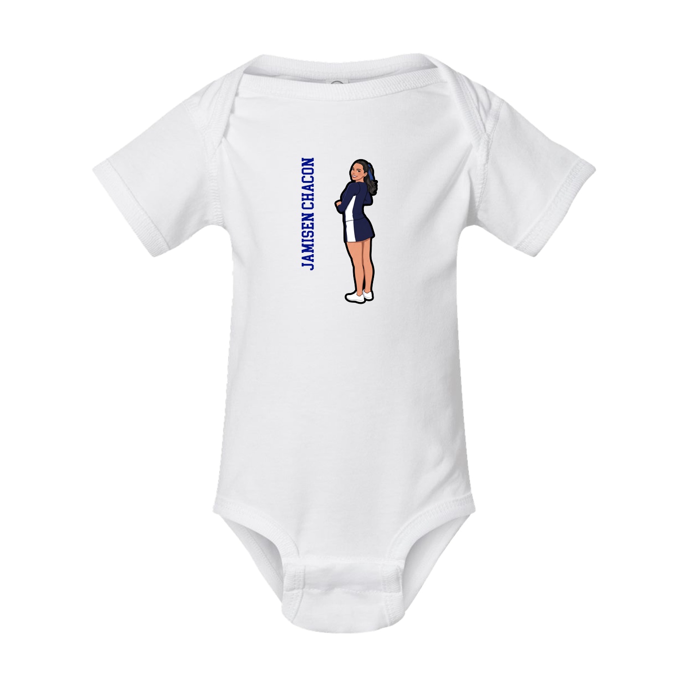 Baby Onesie — Name Vertical in White