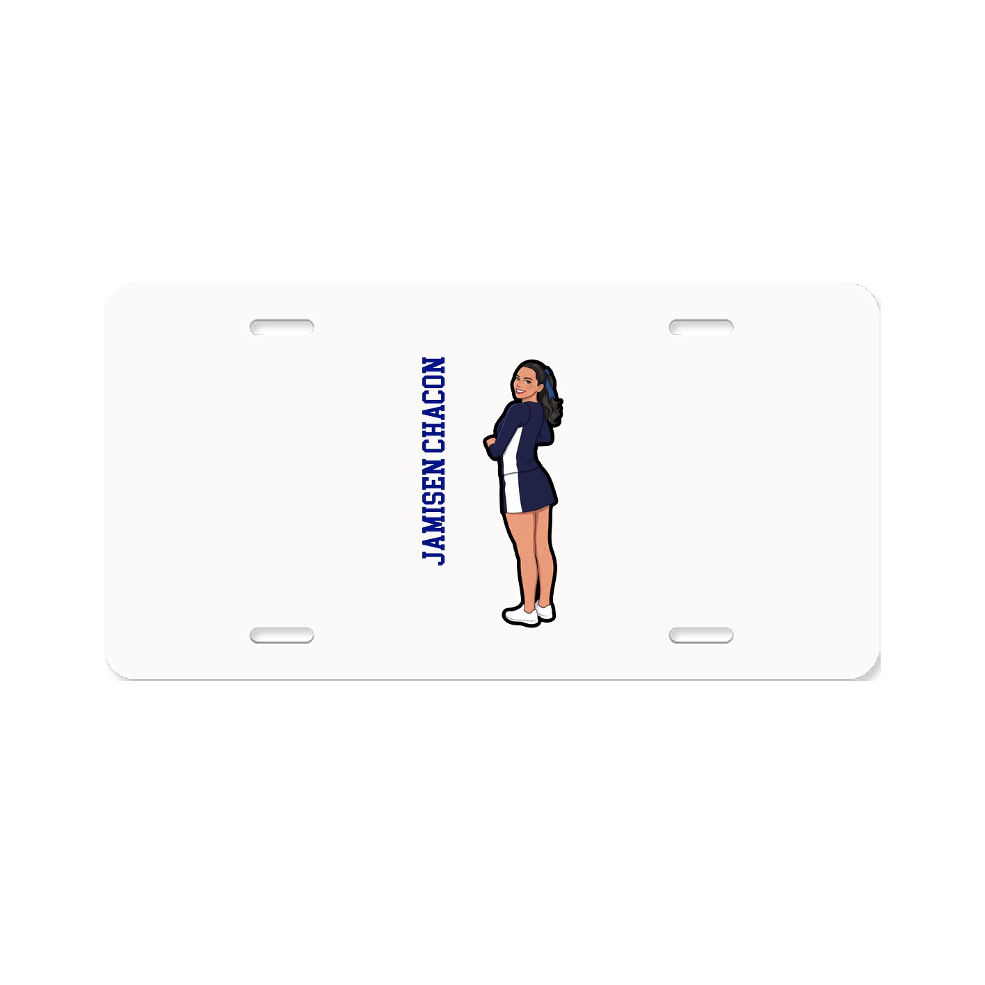 License Plate — Name Vertical in Classic
