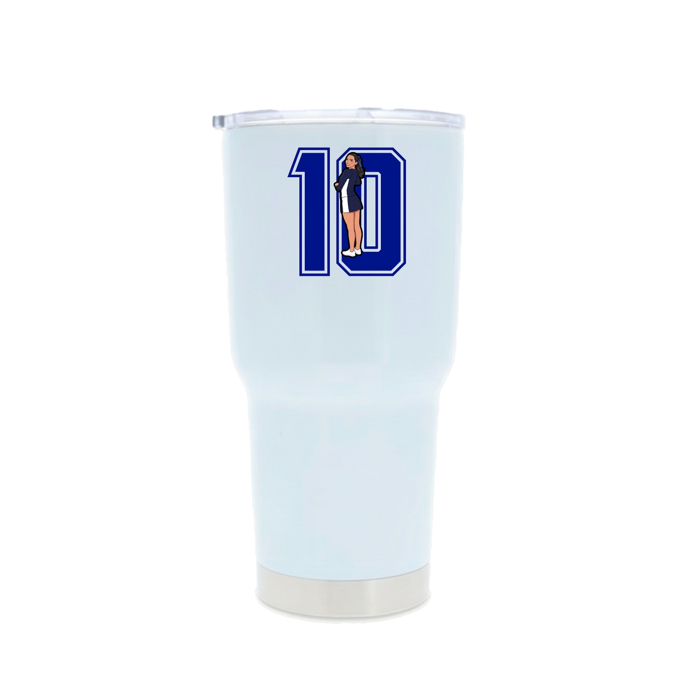 30oz Stainless Steel Tumbler — Number in White