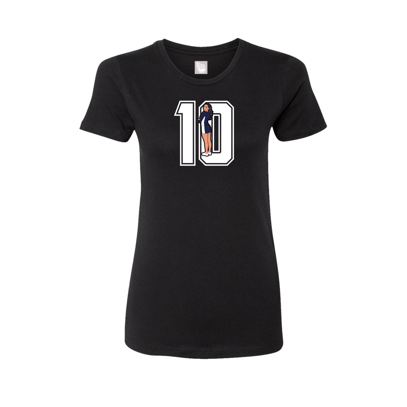 Fitted Women's Tee — Number in Black