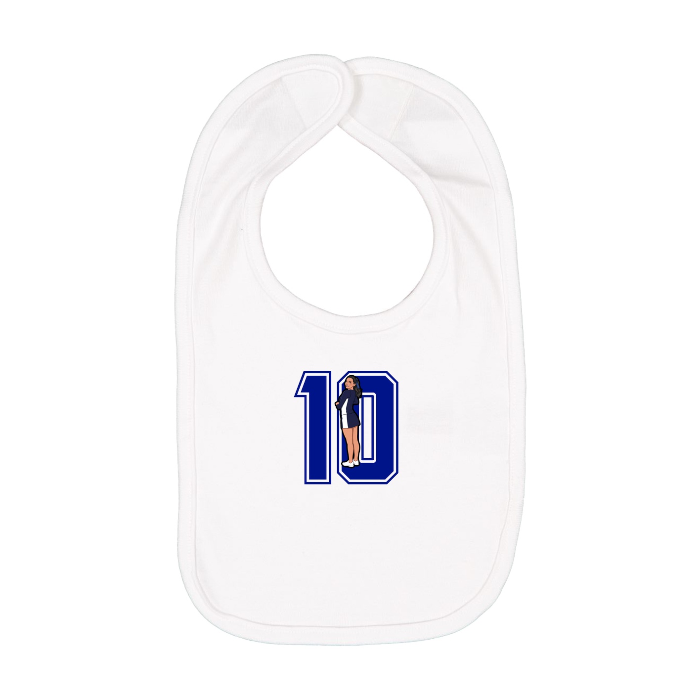 Infant Bib — Number in White