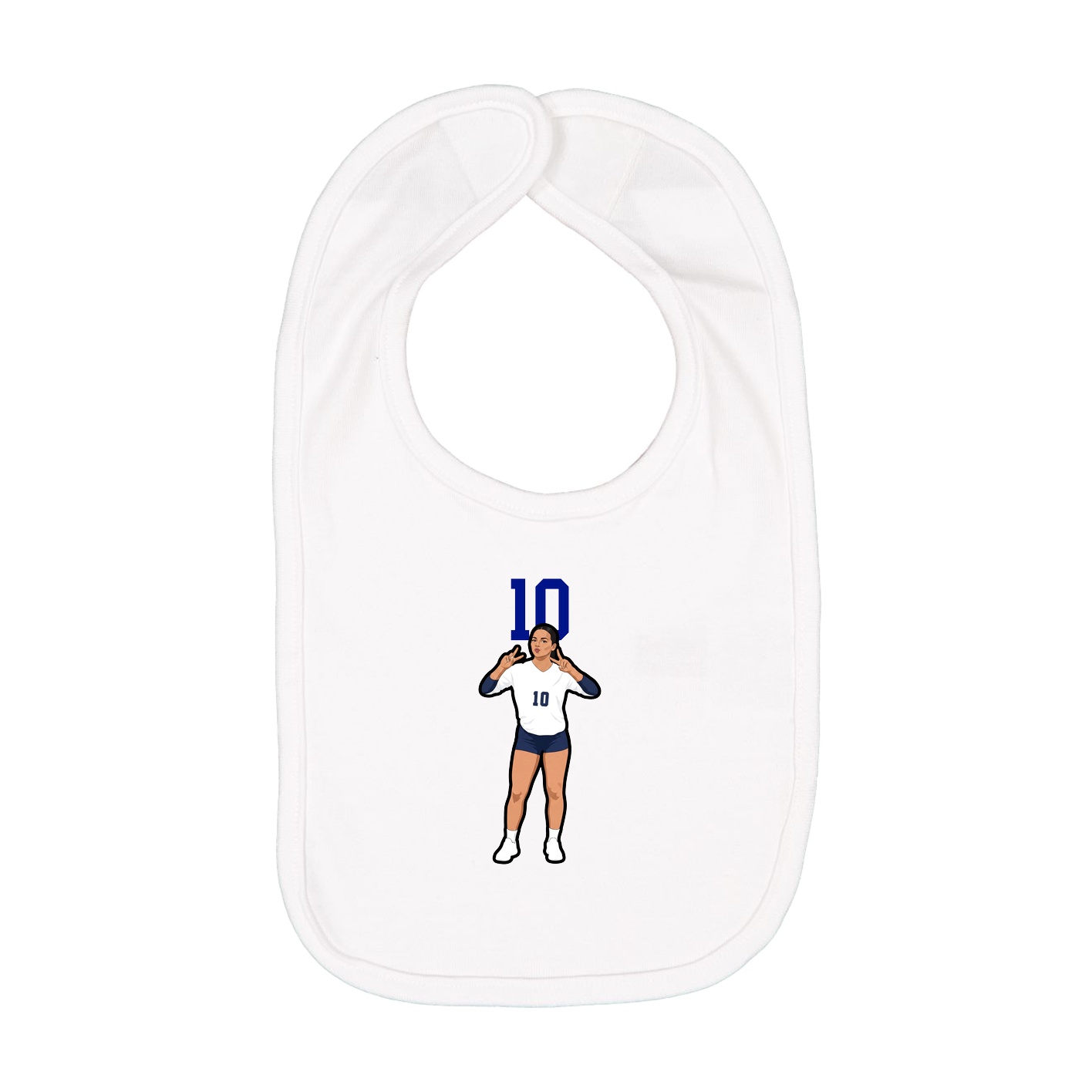 Infant Bib — Number Top in White