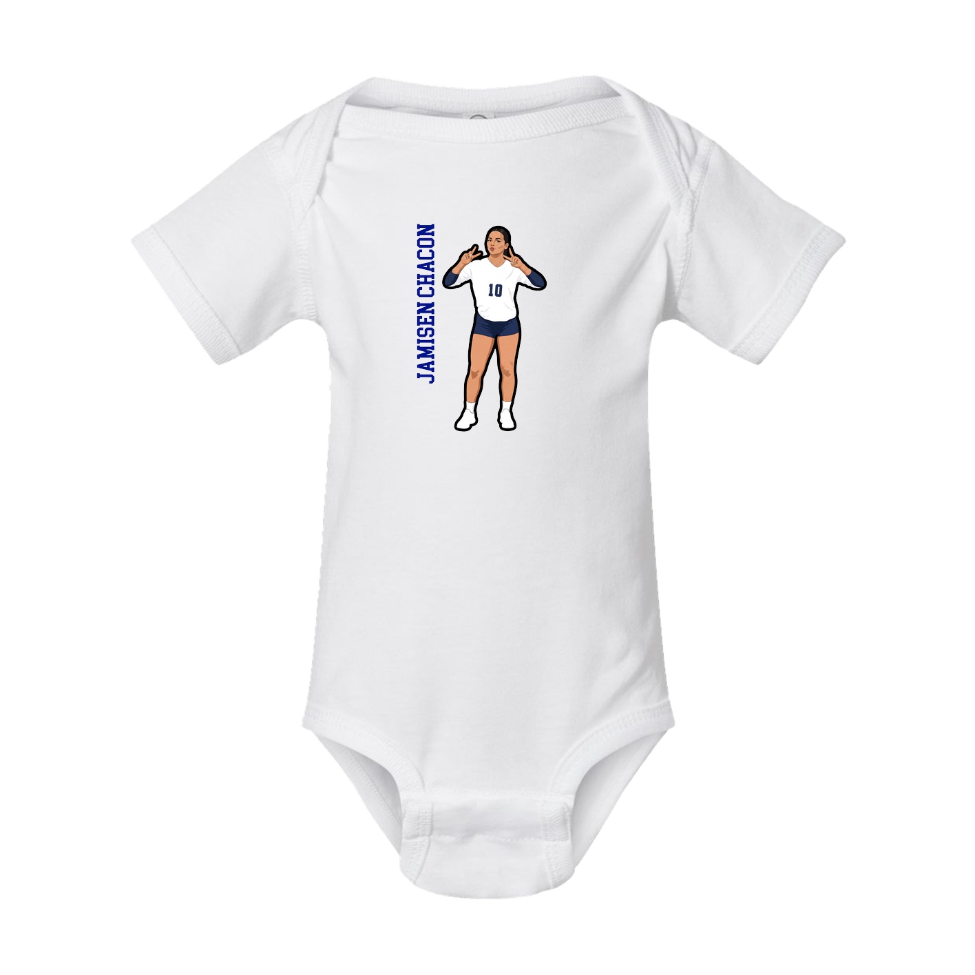Baby Onesie — Name Vertical in White