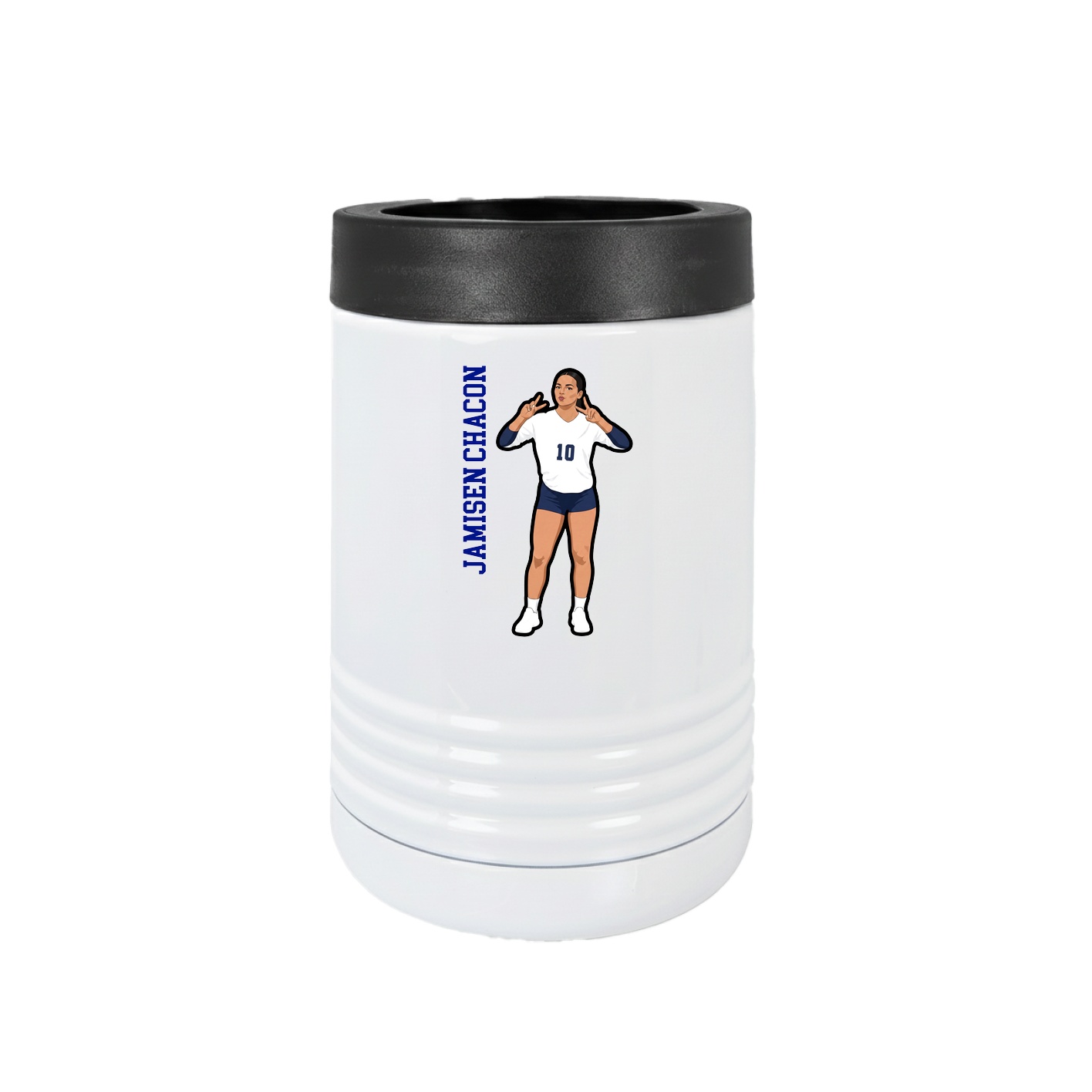 Beverage Holder — Name Vertical in White
