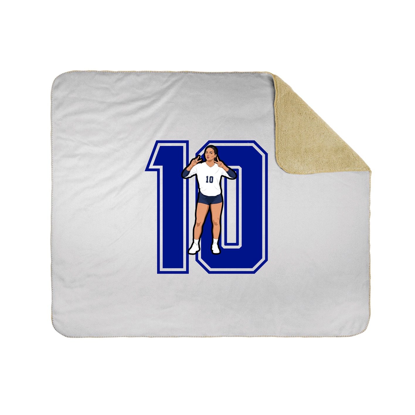 Throw Blanket — Number in White