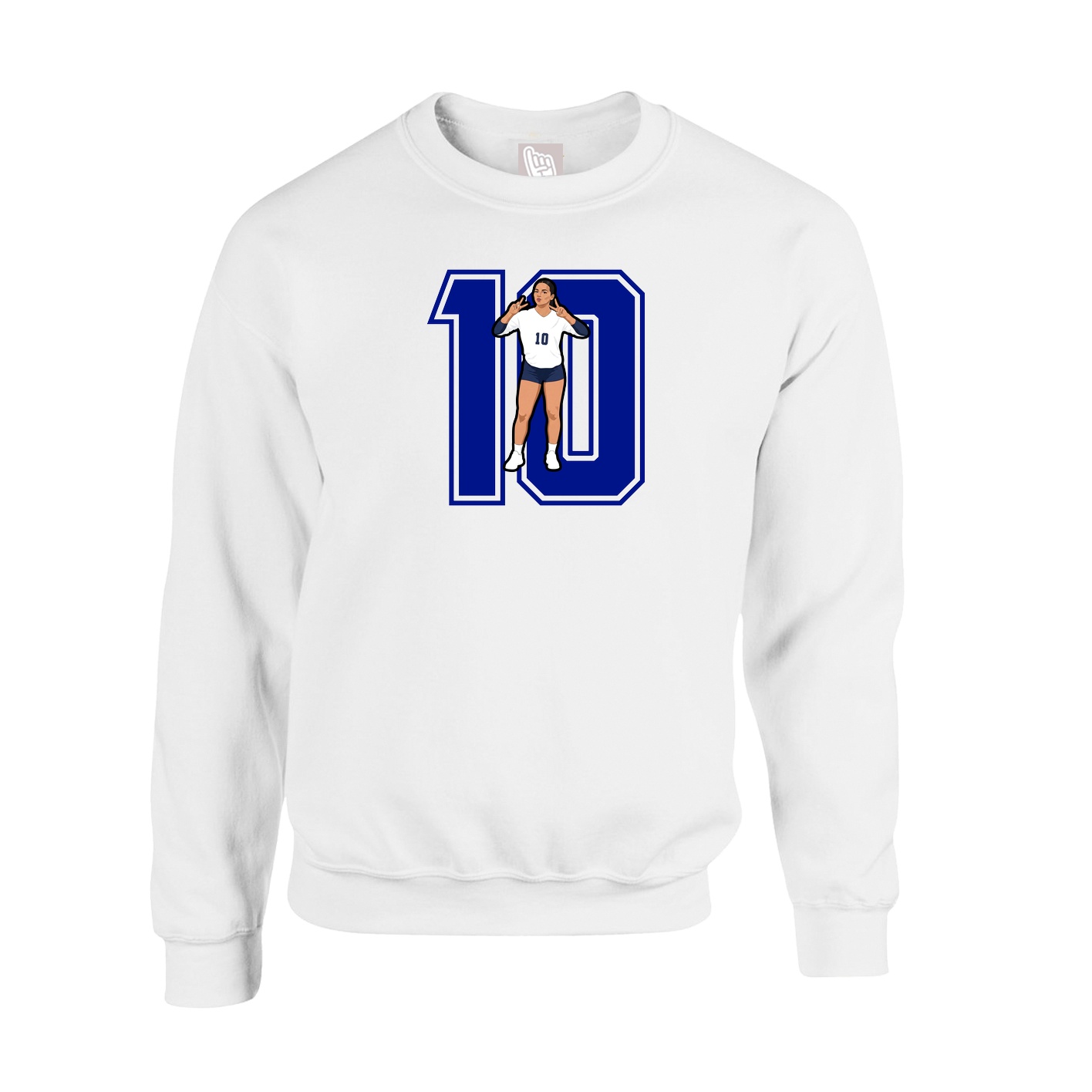Fleece Crew — Number in White