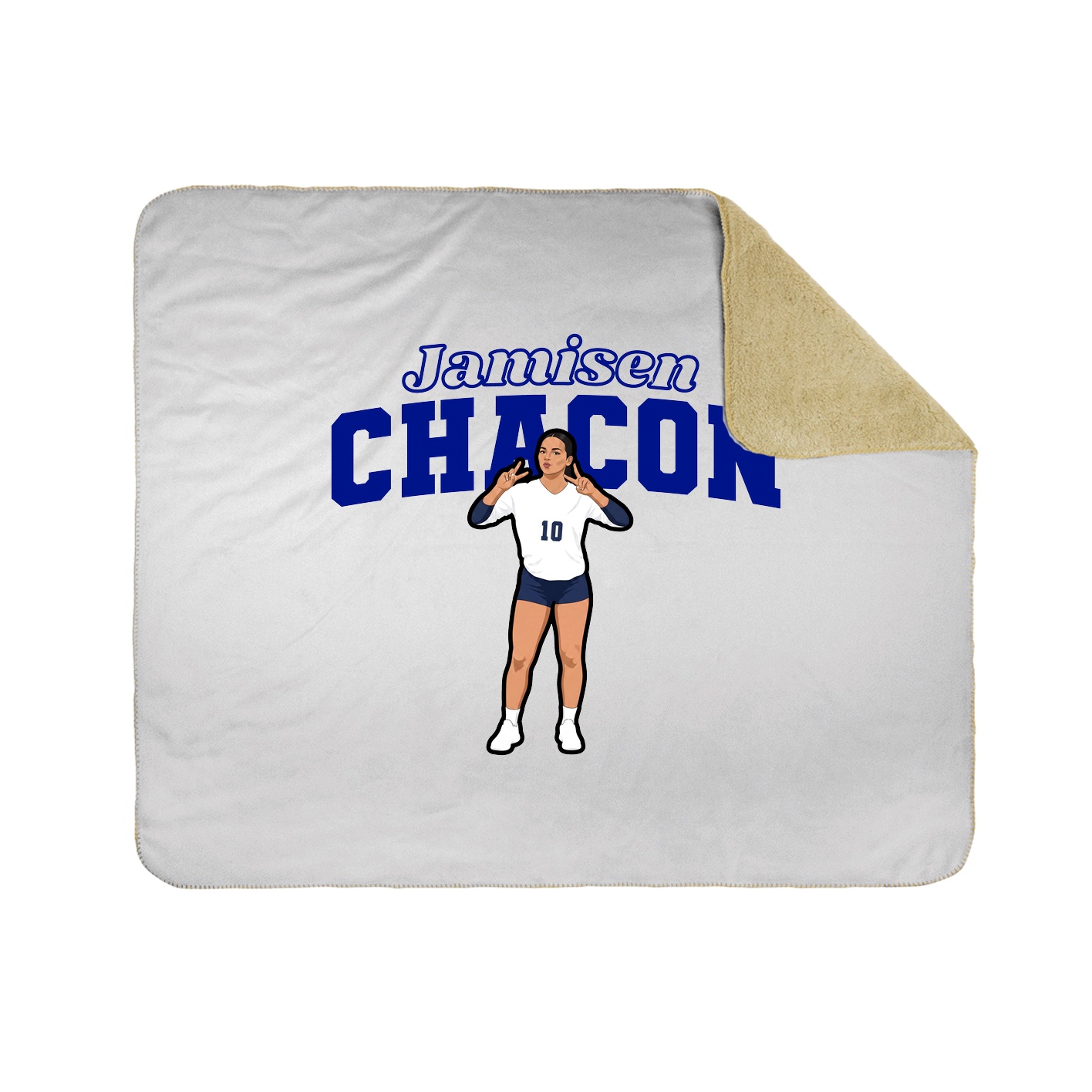 Throw Blanket — Name Arch in White