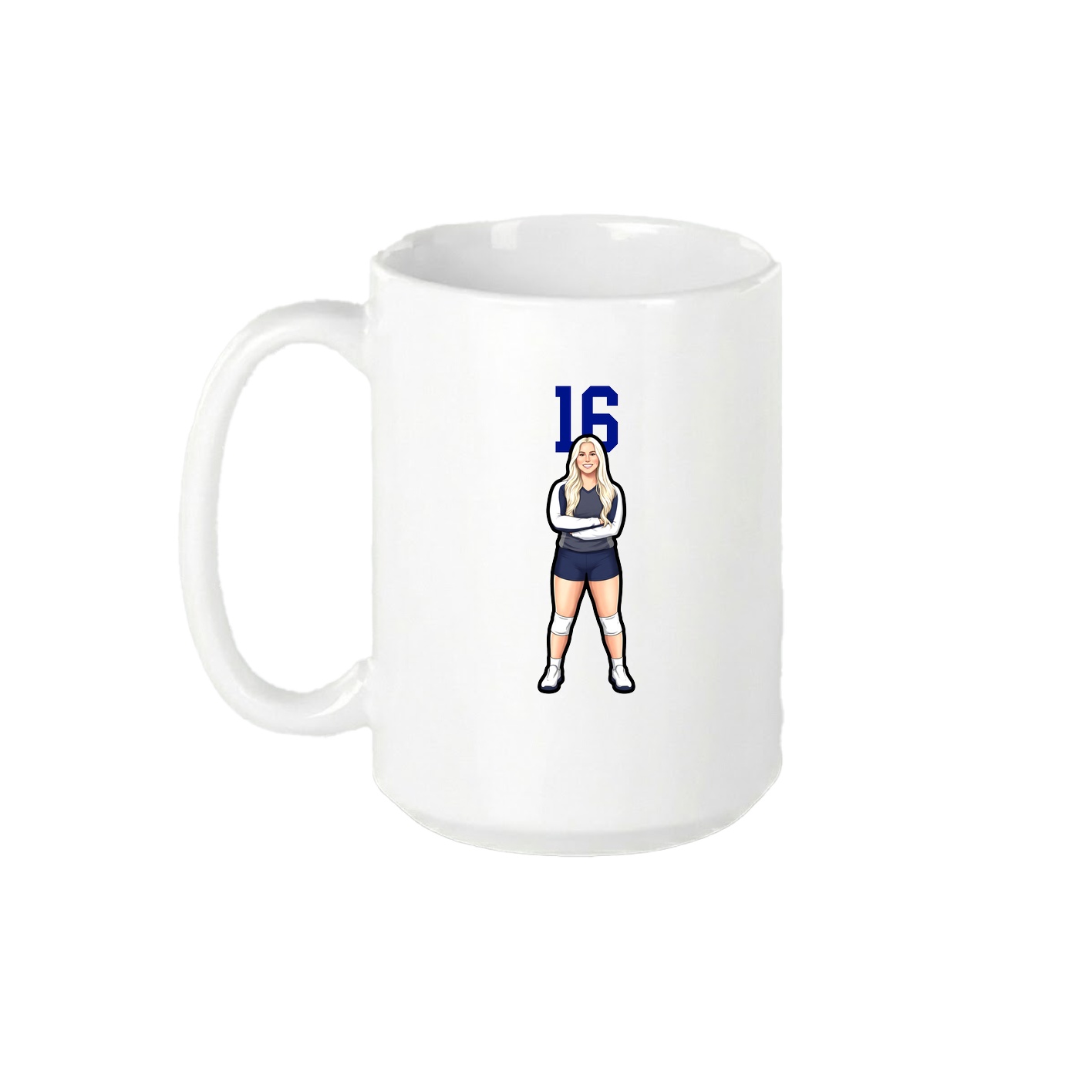 15oz Coffee Mug — Number Top in White