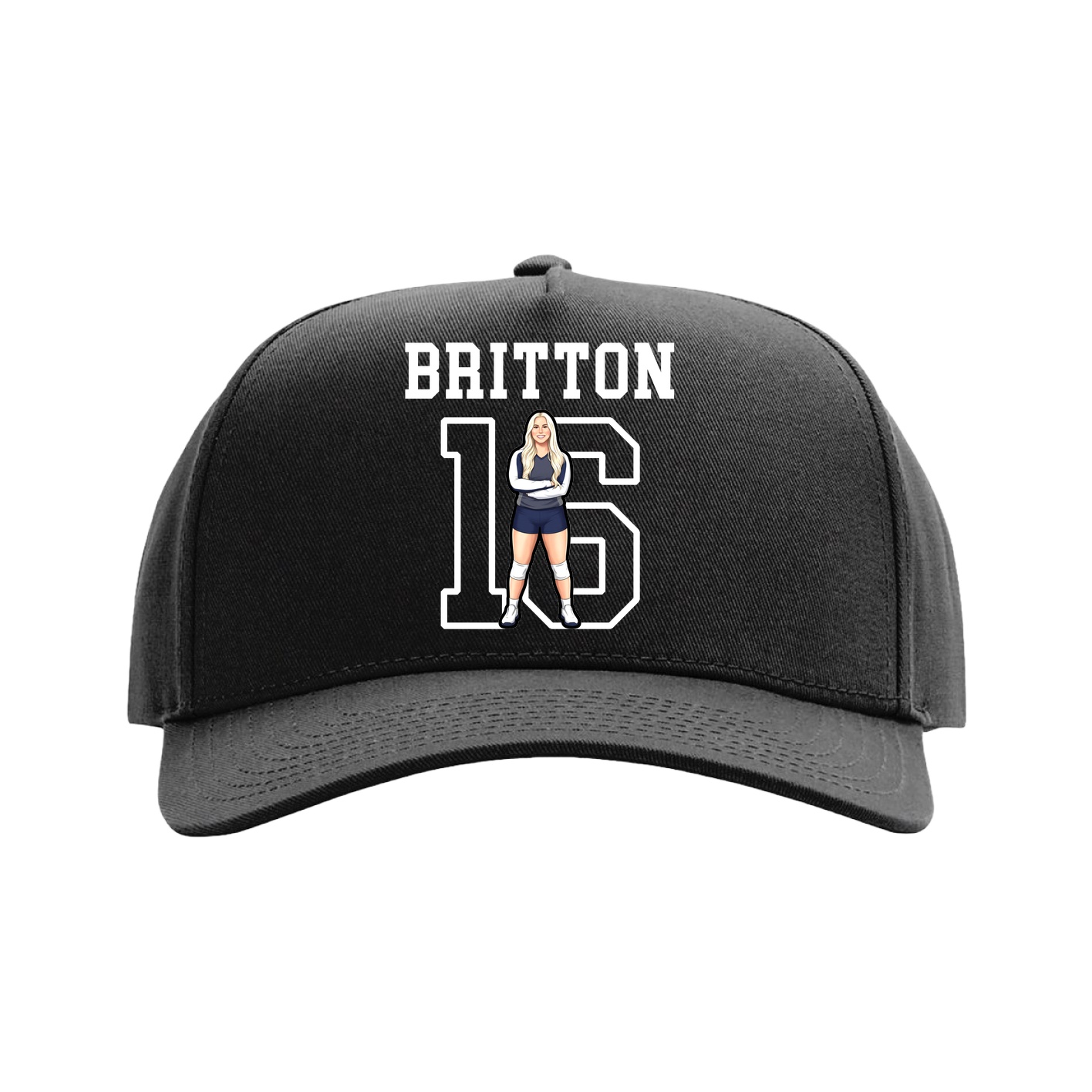 Full Fabric Five-Panel Champ Cap — Shirsey in Black