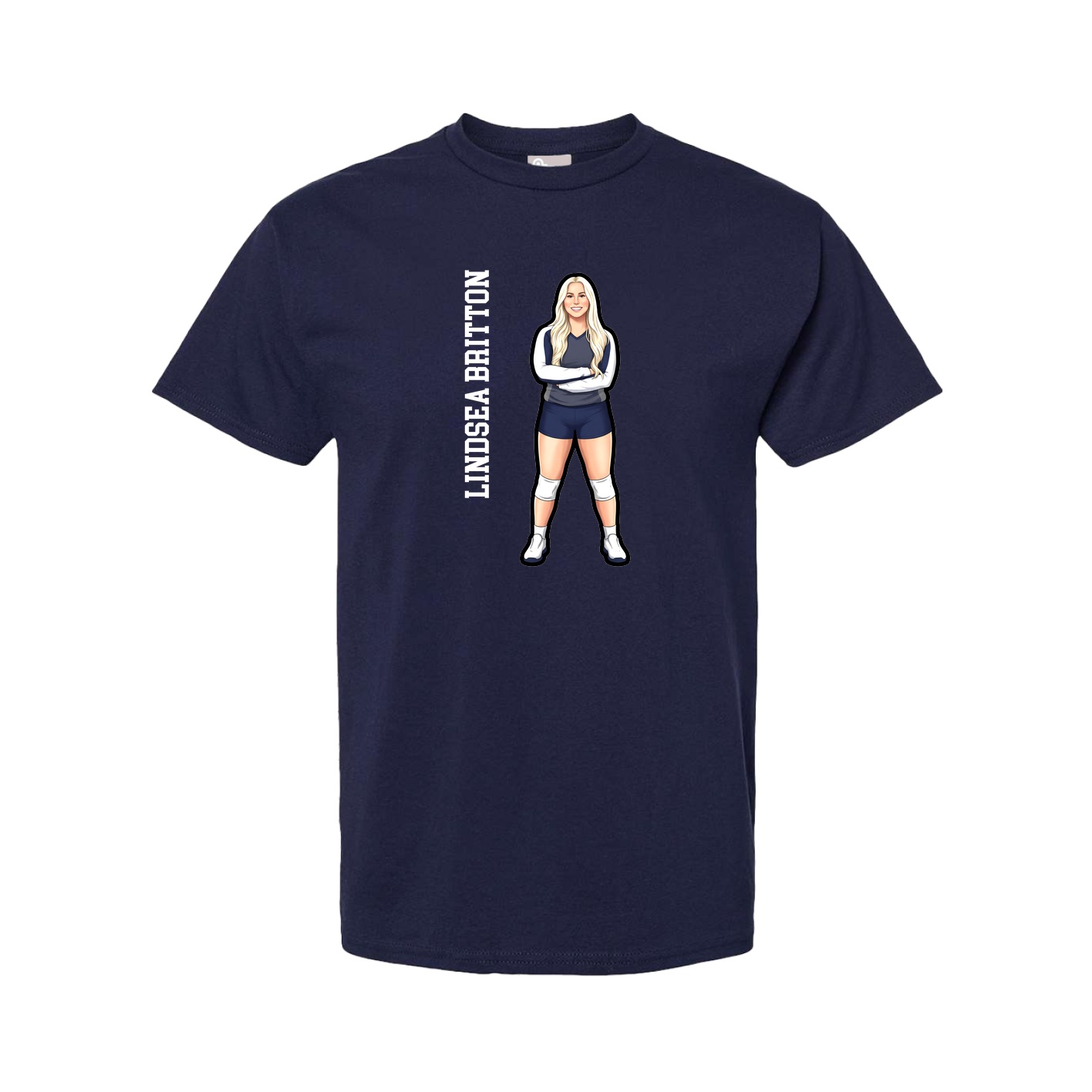 Tee — Name Vertical in Navy