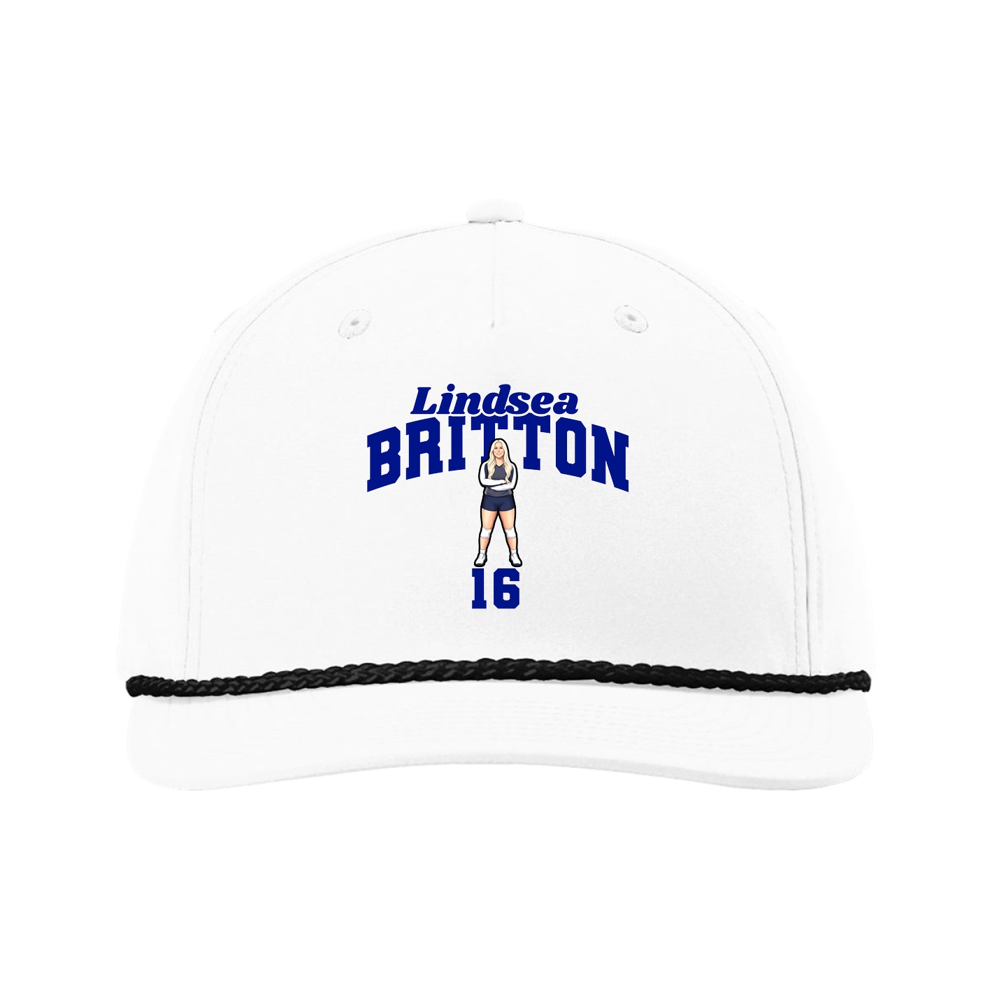 Five-Panel Classic Rope Cap — Signature Arch in White