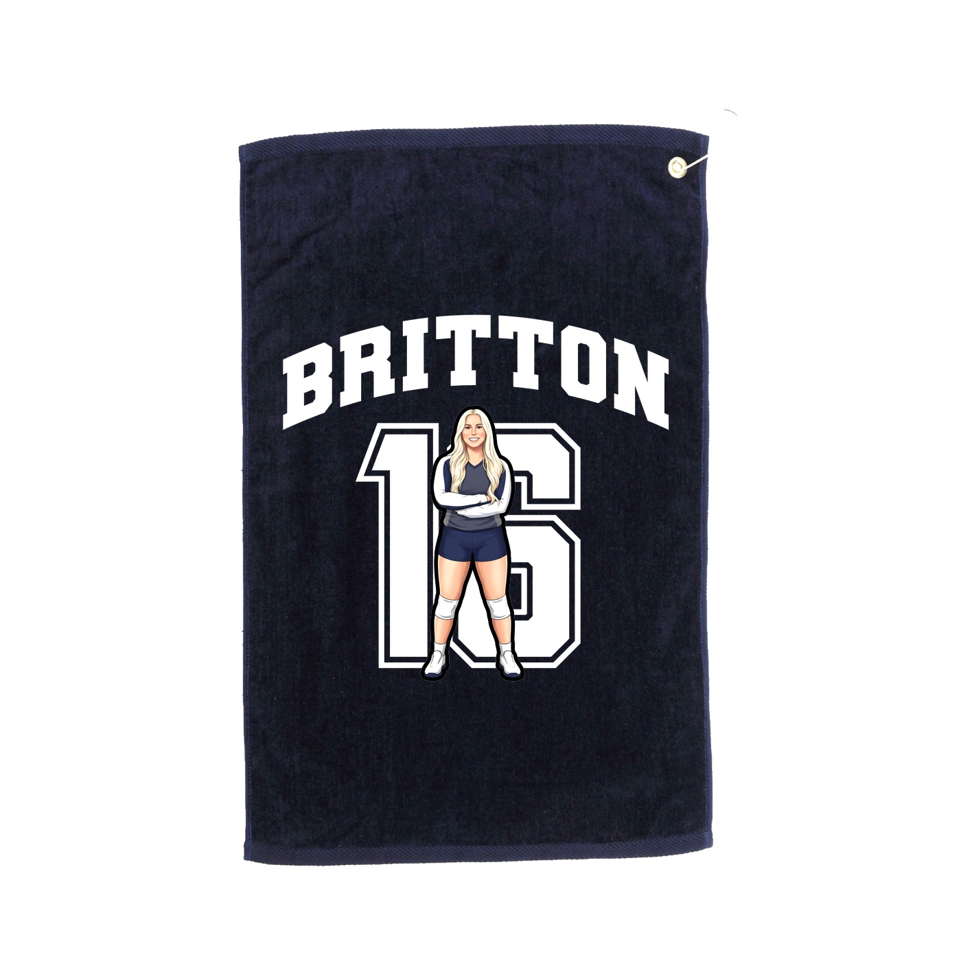 Golf Towel — Number in Navy