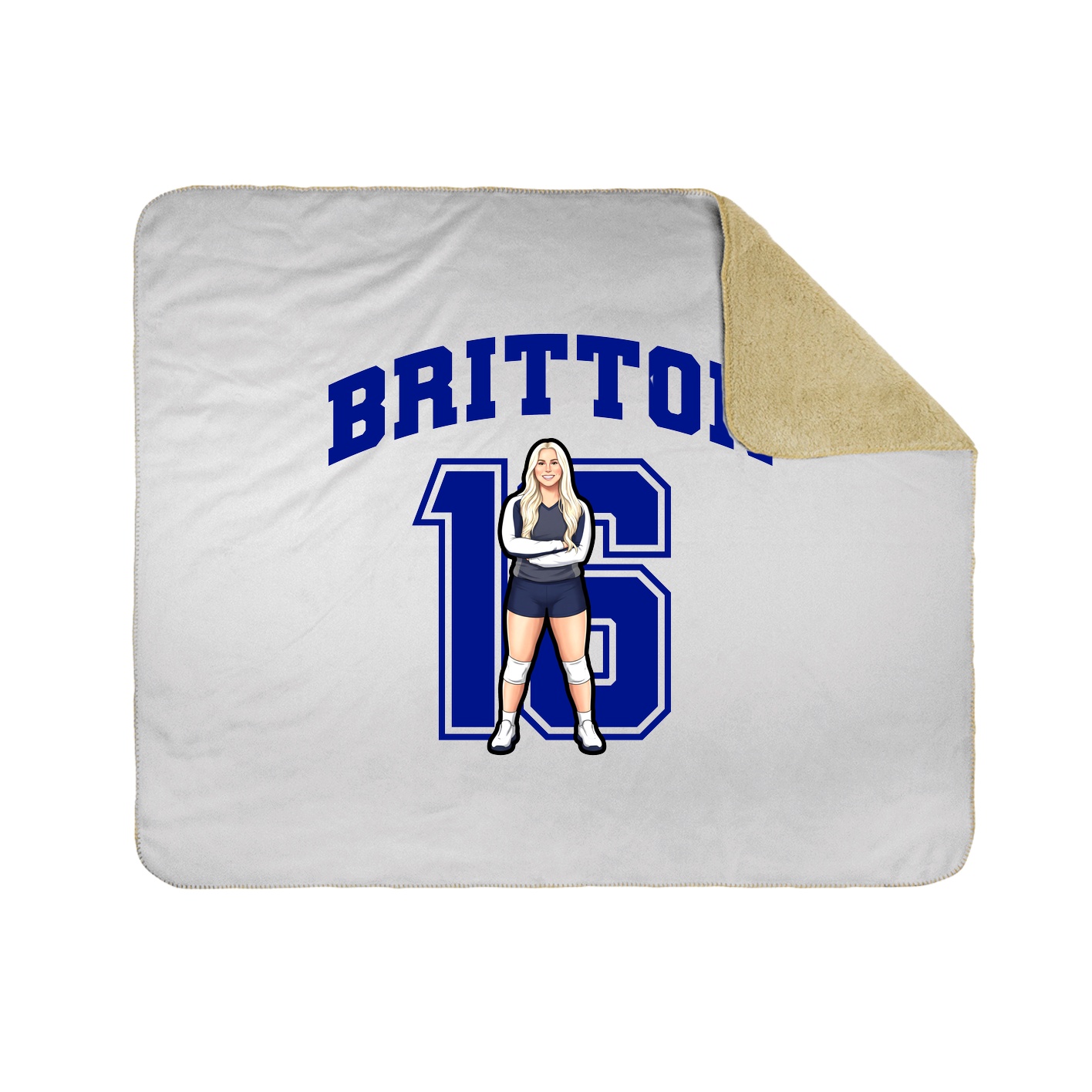 Throw Blanket — Number in White
