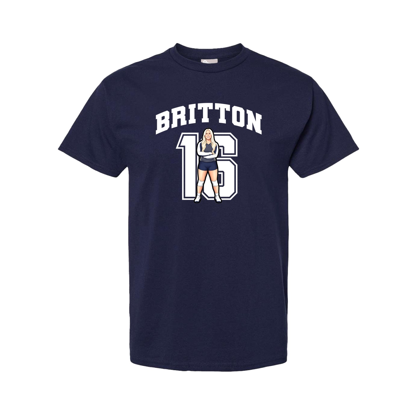Youth Tee — Number in Navy