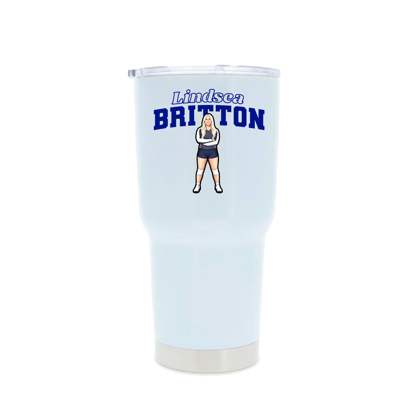 30oz Stainless Steel Tumbler — Name Arch in White