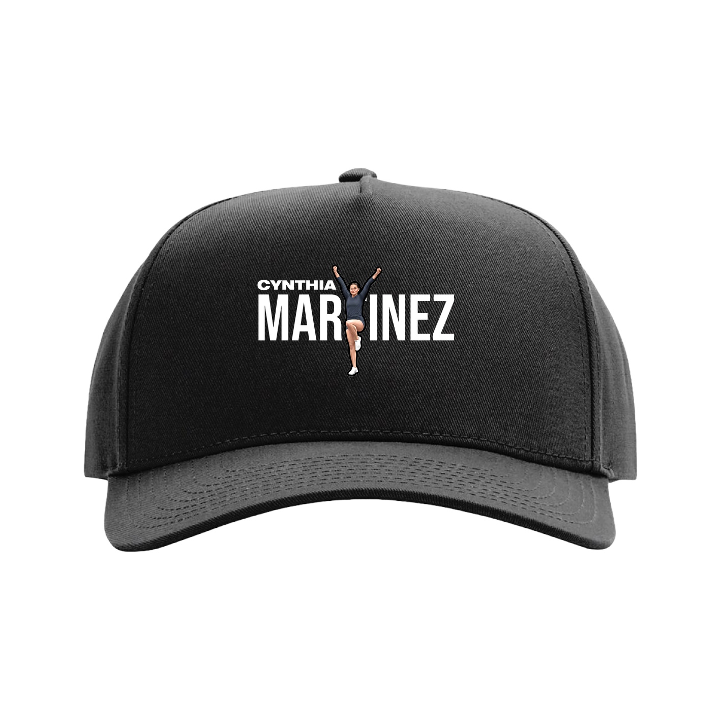 Full Fabric Five-Panel Champ Cap — Player Name in Black
