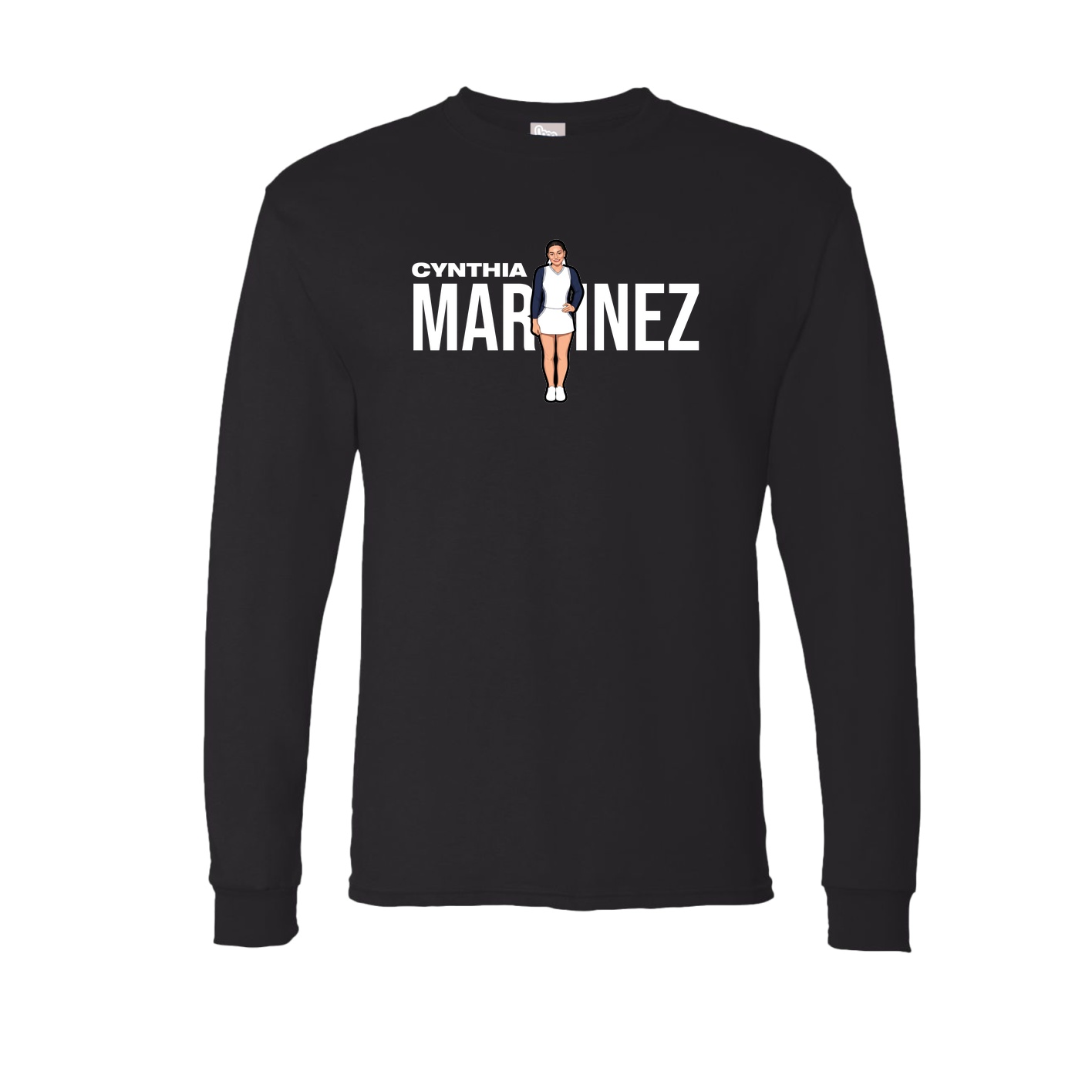 Long Sleeve Tee — Player Name in Black