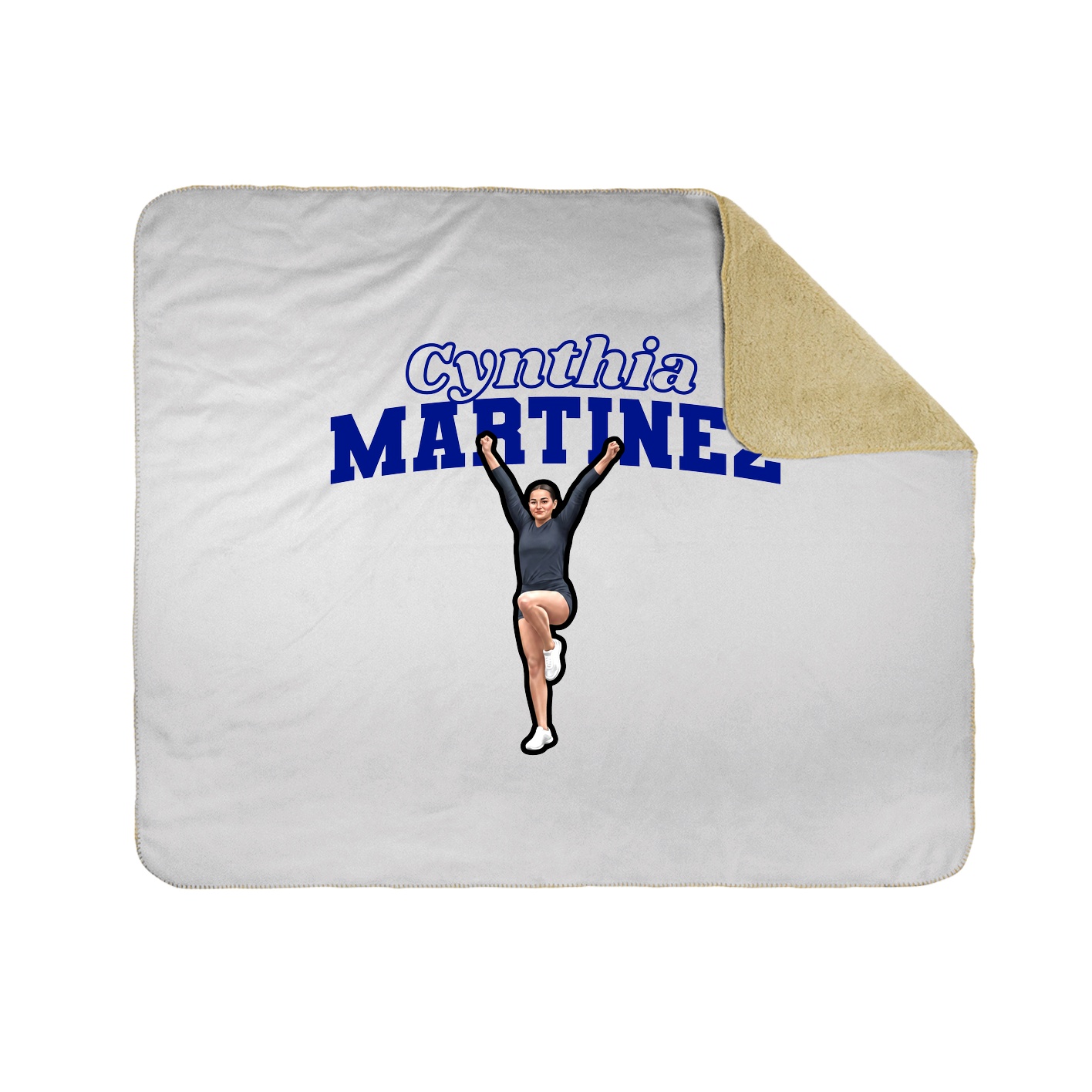 Throw Blanket — Name Arch in White