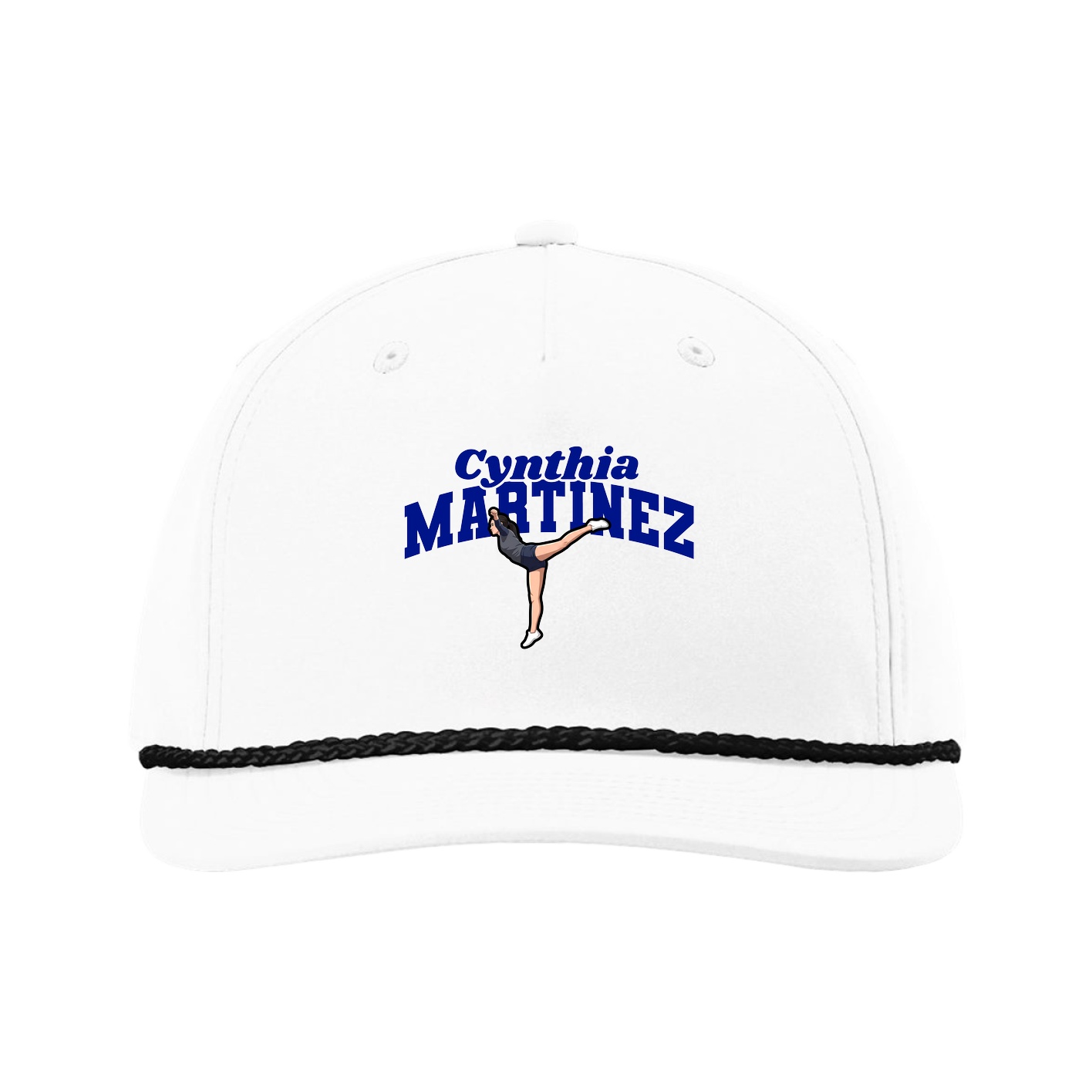 Five-Panel Classic Rope Cap — Signature Arch in White