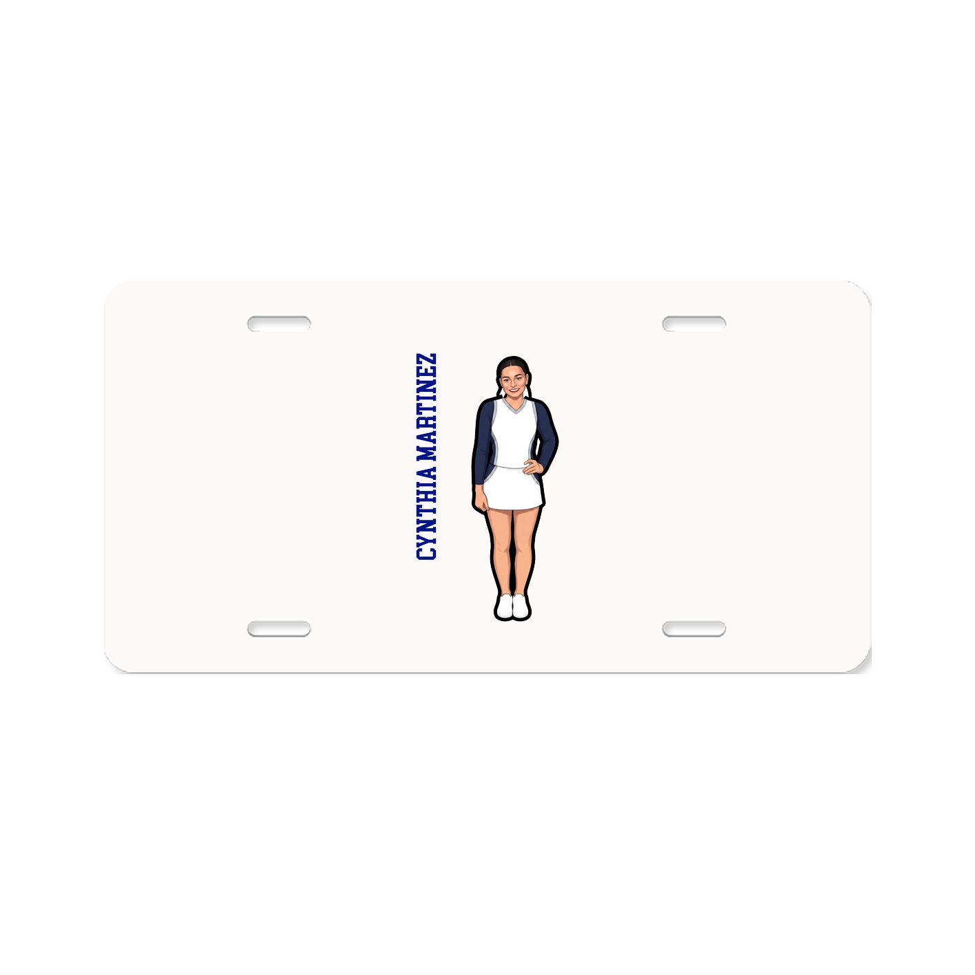 License Plate — Name Vertical in Classic