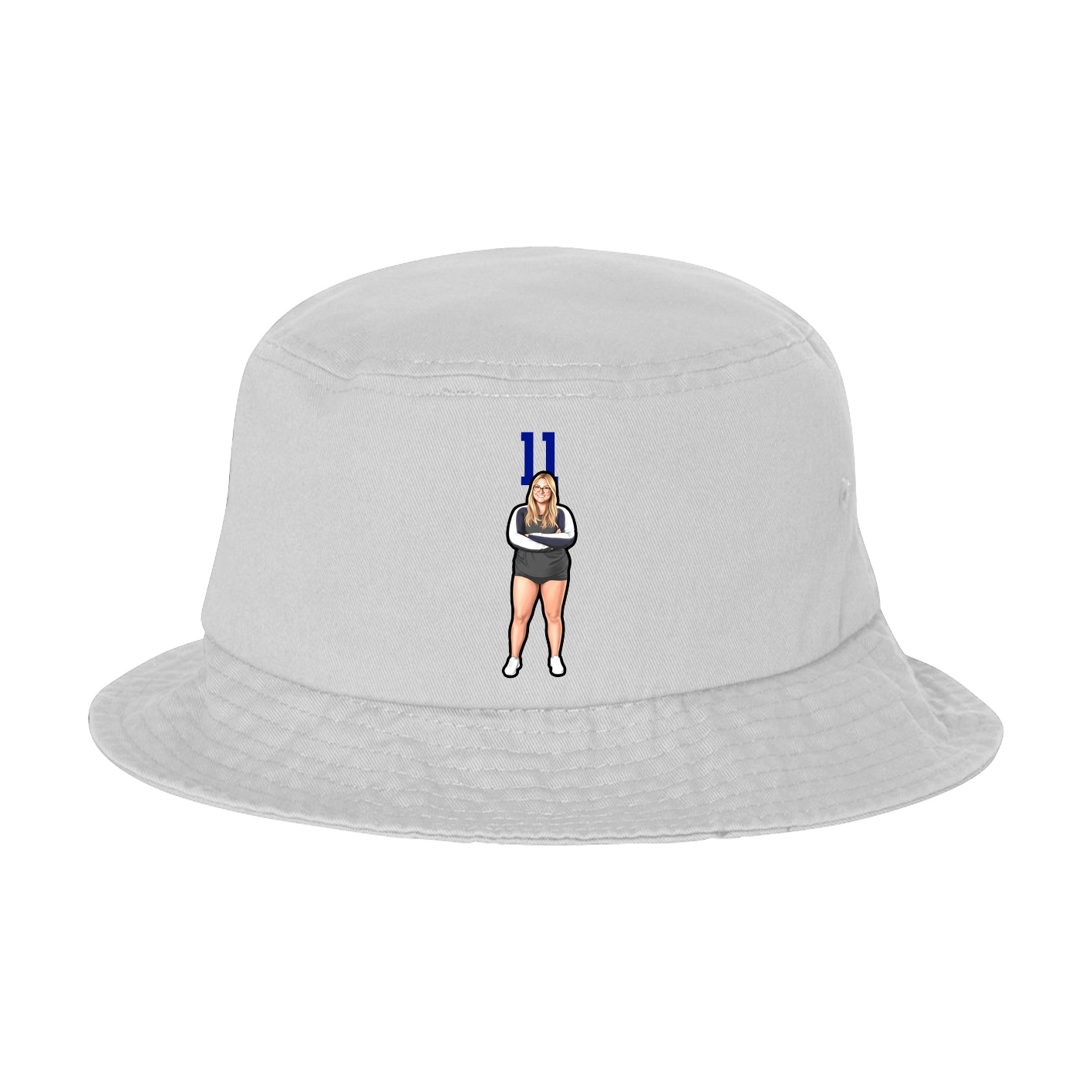 Bucket Cap — Number Top in White