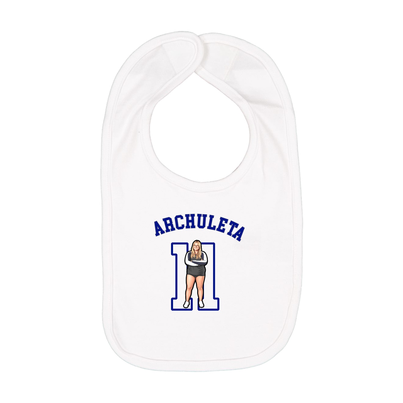 Infant Bib — Shirsey Arch in White