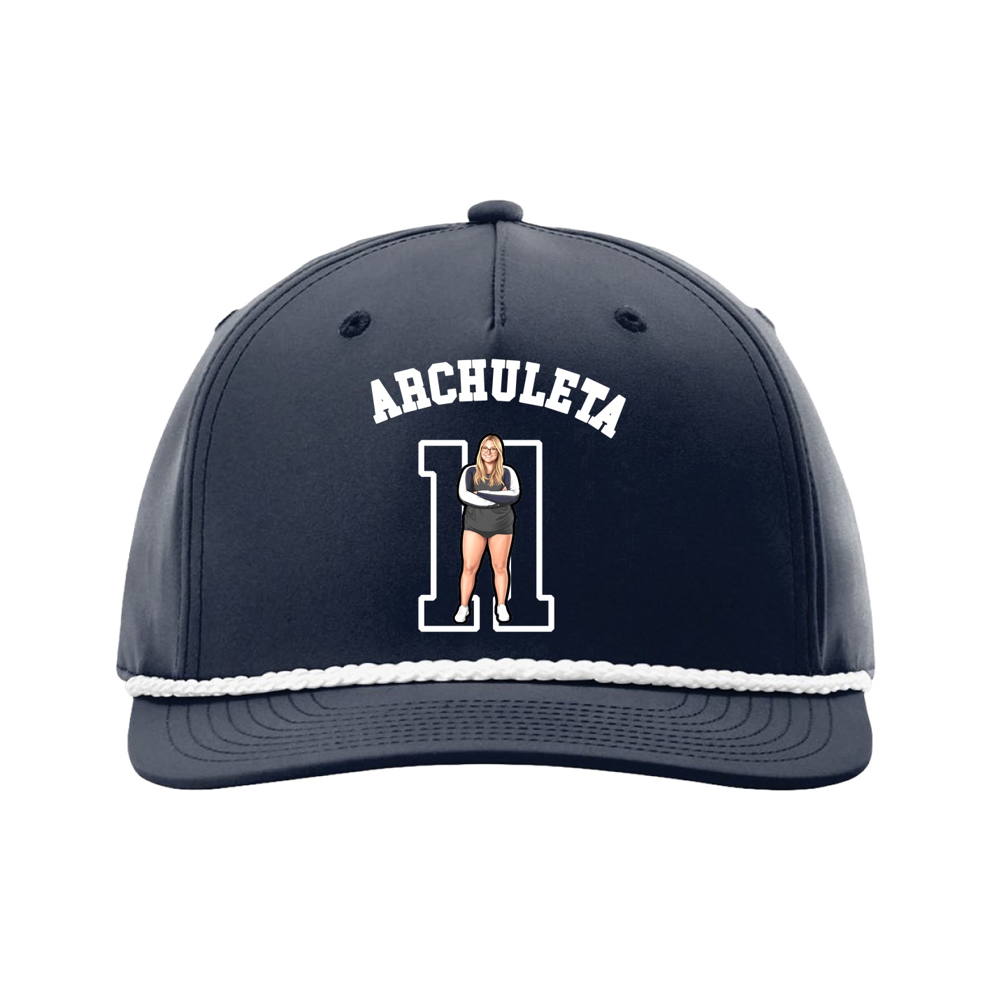 Five-Panel Classic Rope Cap — Shirsey Arch in Navy